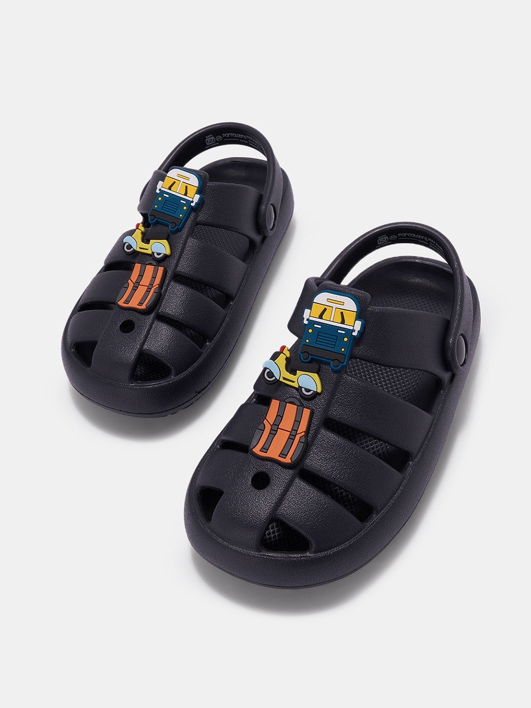 Navy Solid Clogs with Multicoloured Charms