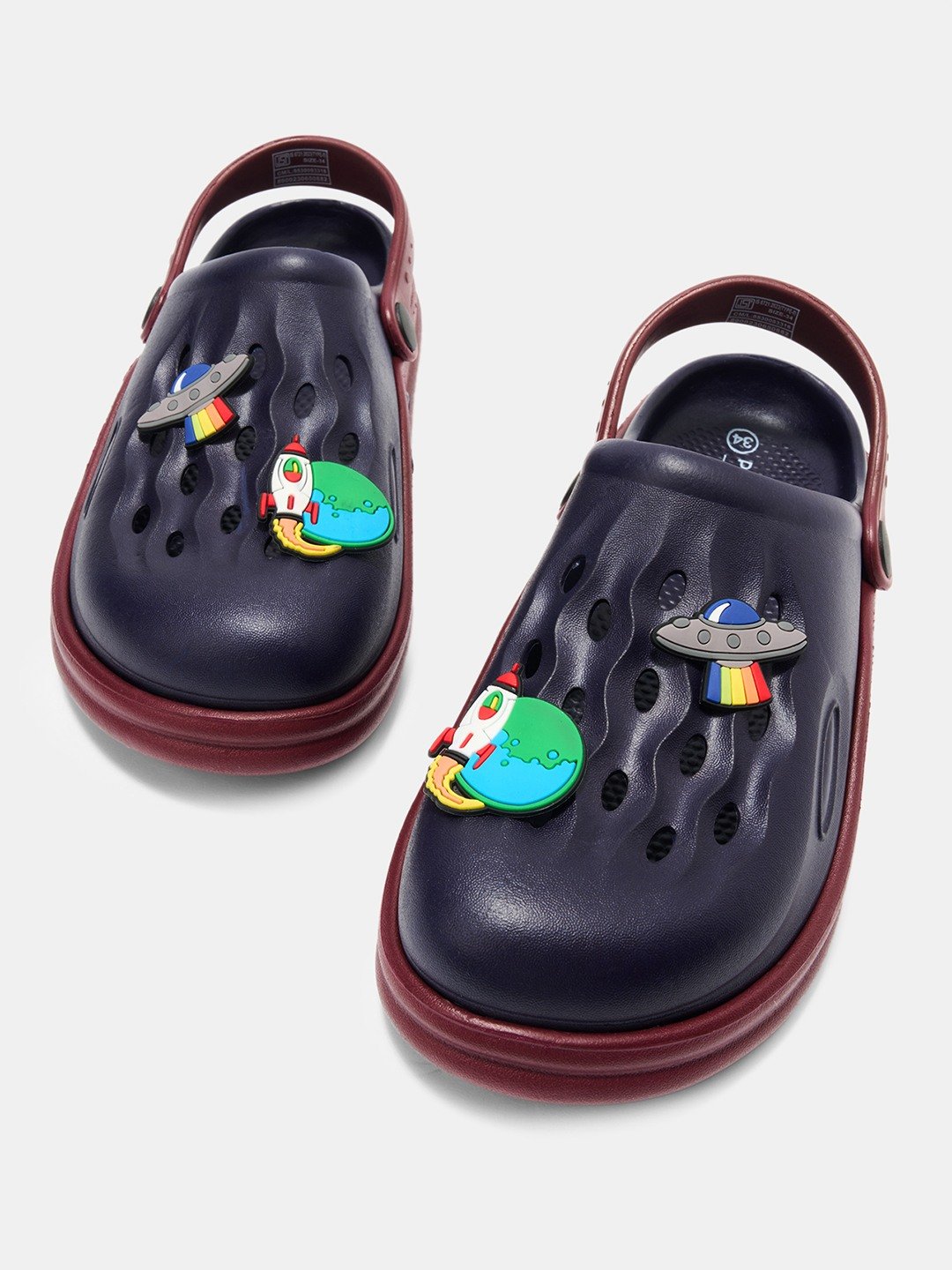 Navy Dual Tone Clogs with Space Charms