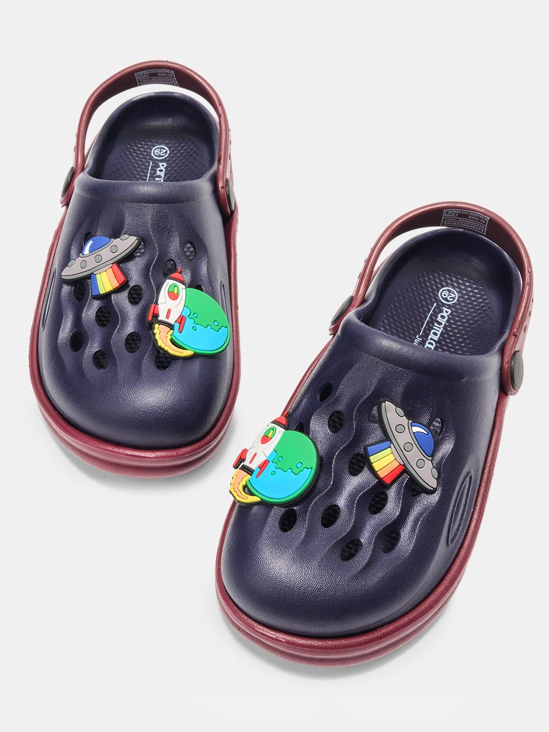 Navy Dual Tone Clogs with Space Charms