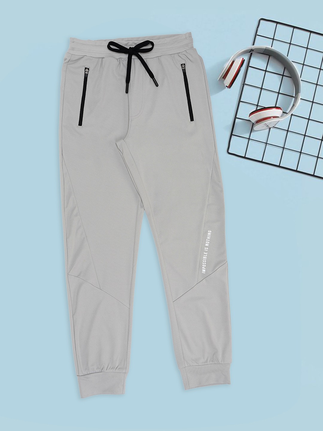 Grey Multi-Panelled Performance Track Pants