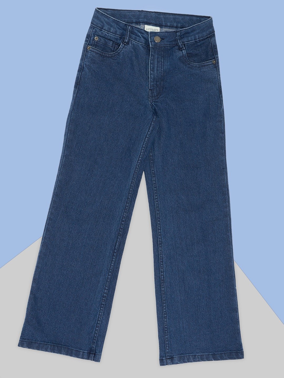 Blue Washed Straight Fit Jeans