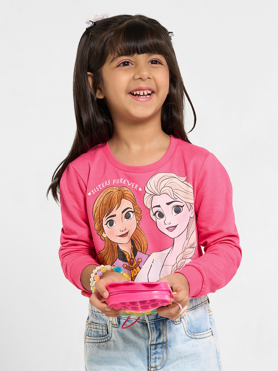 Pink Frozen Graphic Print T-Shirt