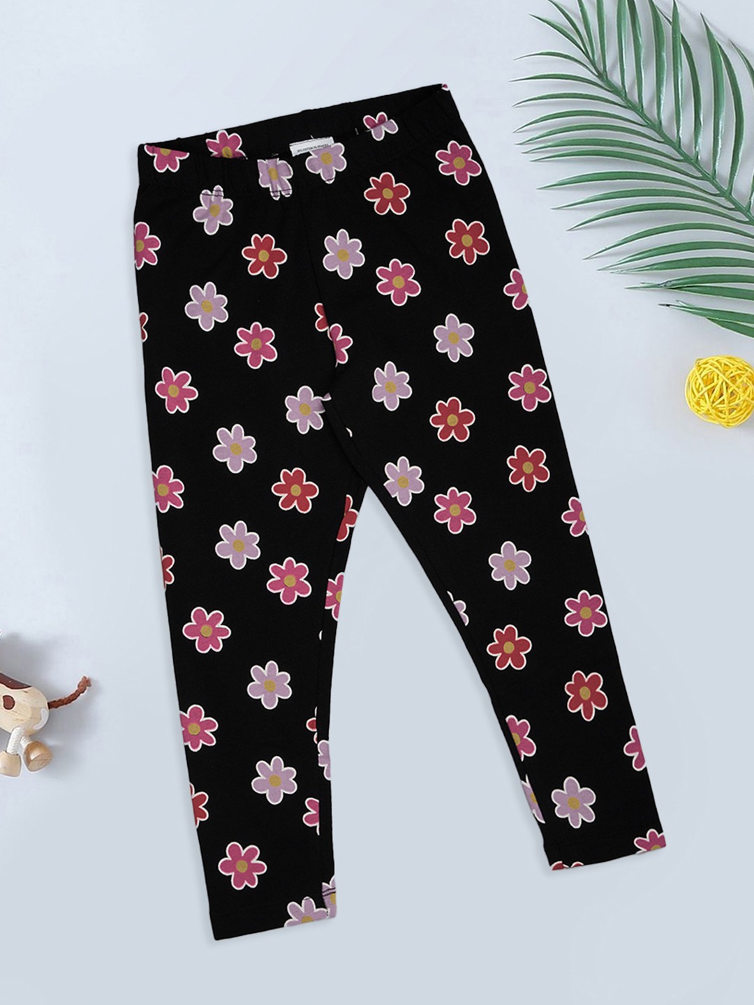 Black Floral Print Leggings