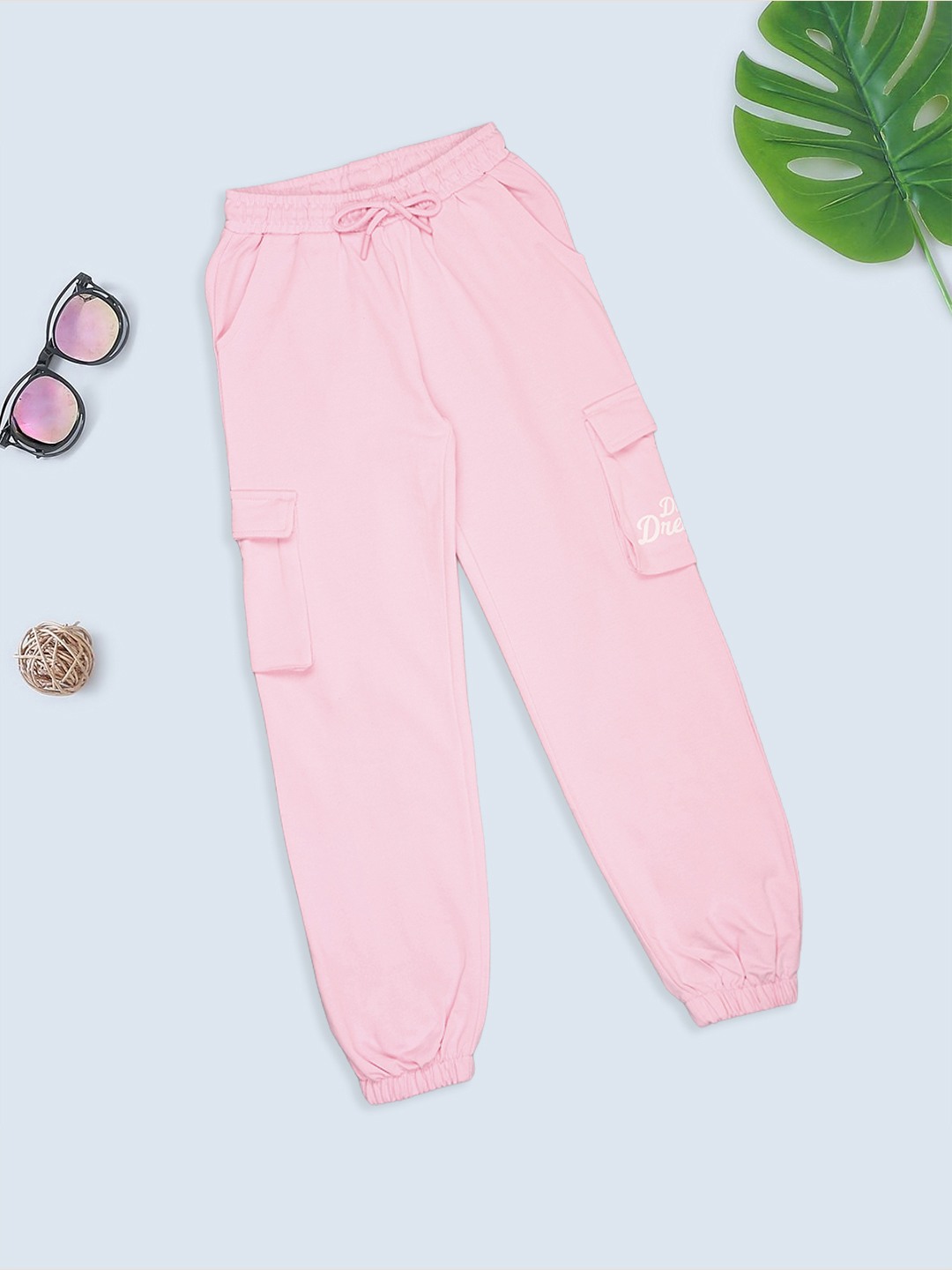 Pink Graphic Cargo Joggers