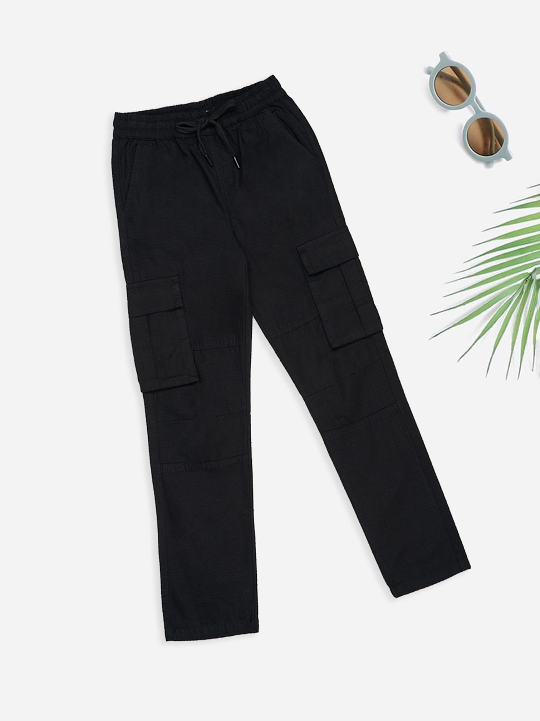 Black Tapered Cargo Pants