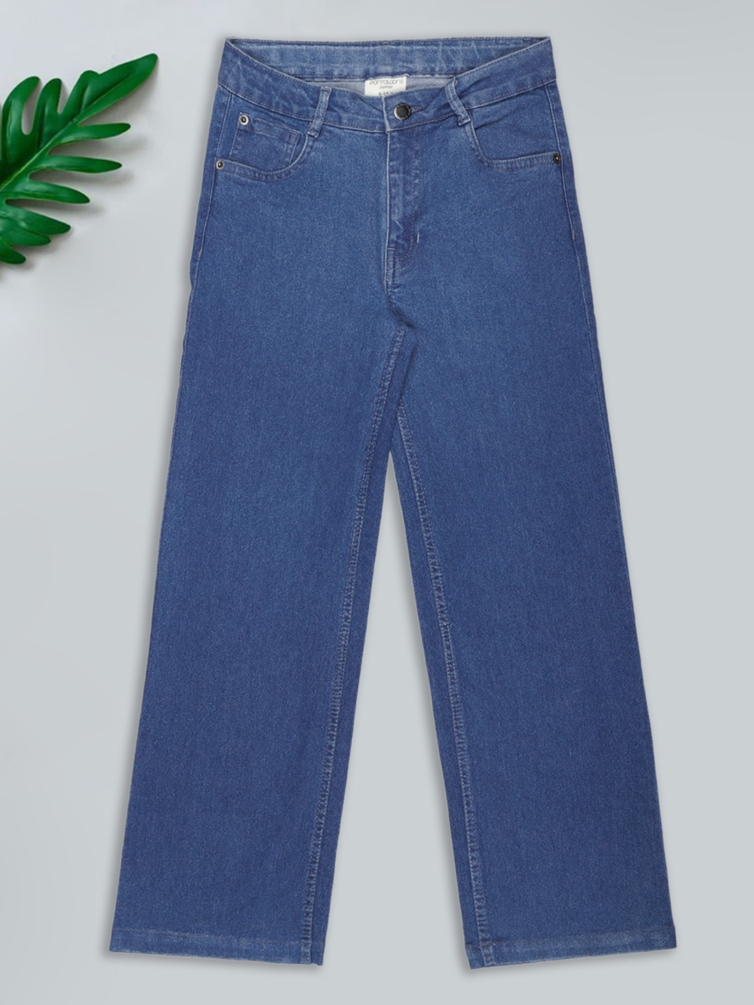 Blue Washed Wide Leg Jeans