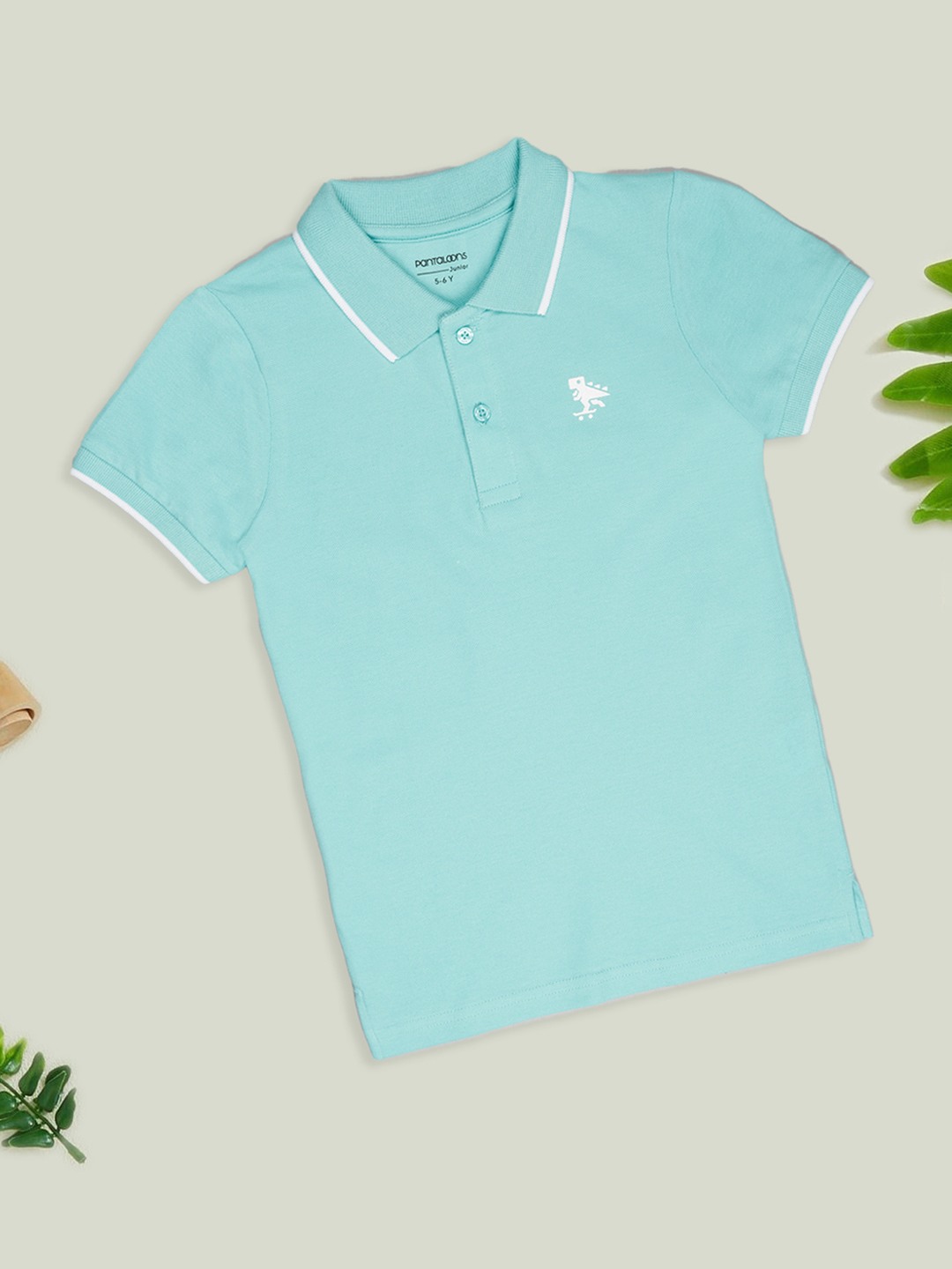 Aqua Solid Polo T-Shirt
