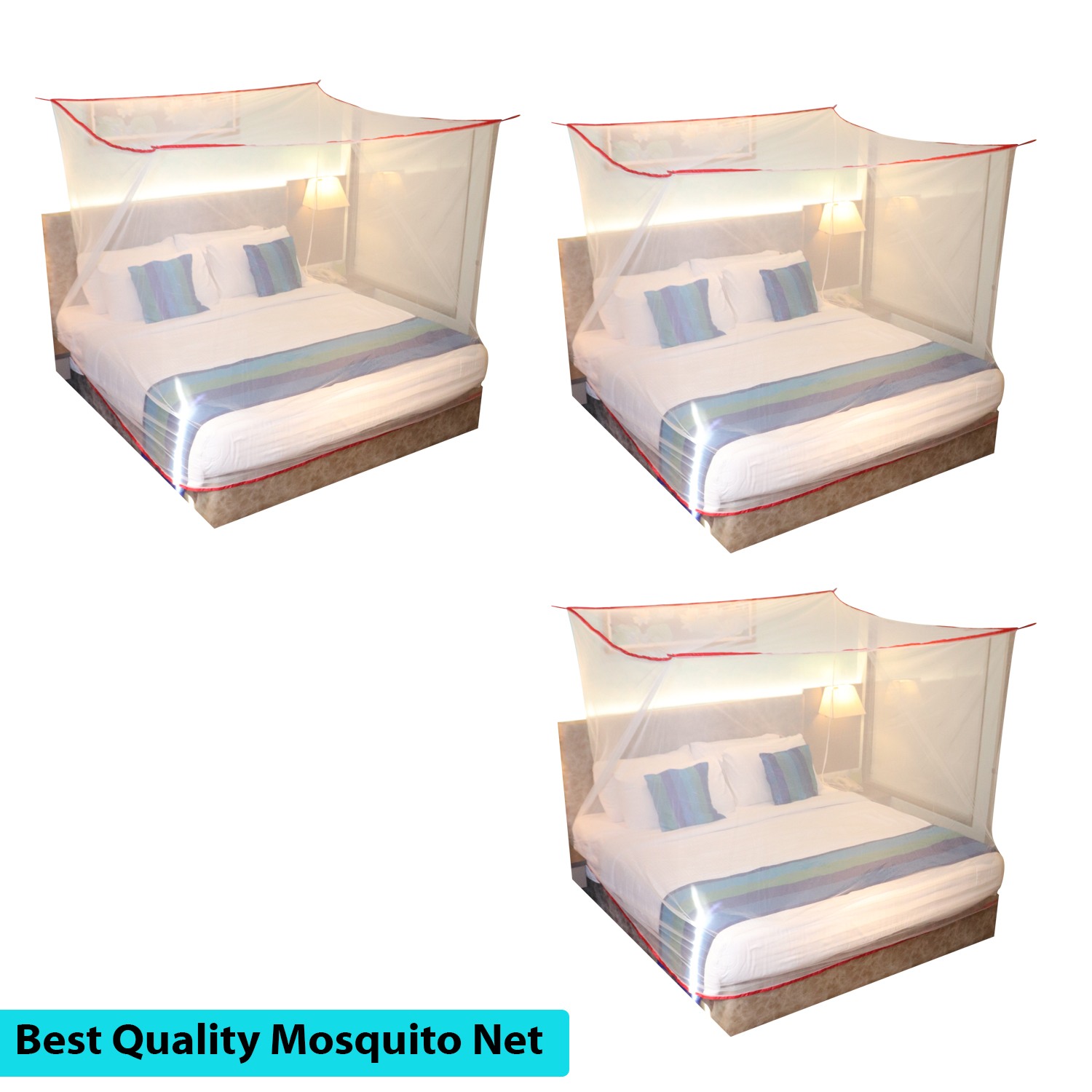 Mosquito Net for Double Bed, KingSize, Square Hanging Foldable