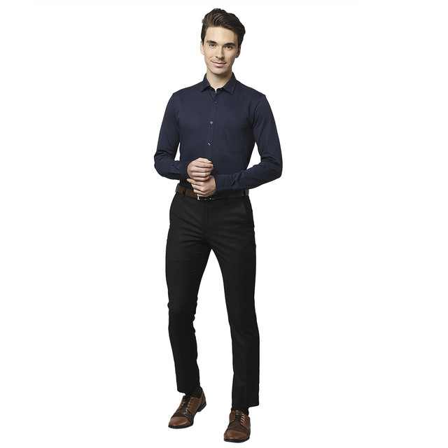Park Avenue Men Fancy Blue Formal Shirt