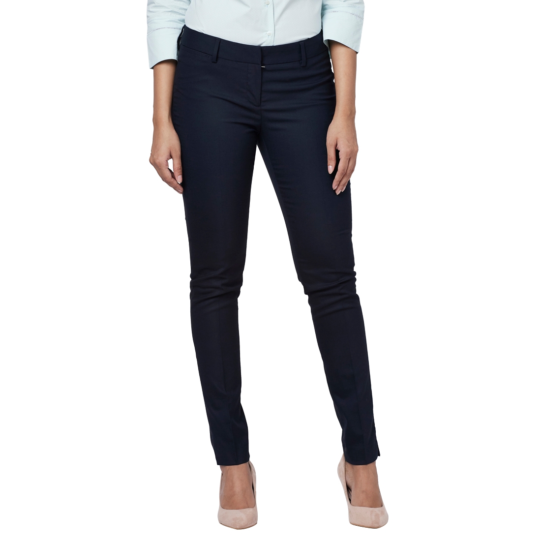 Park Avenue | Park Avenue Women Dark Blue Regular Fit Trouser 0