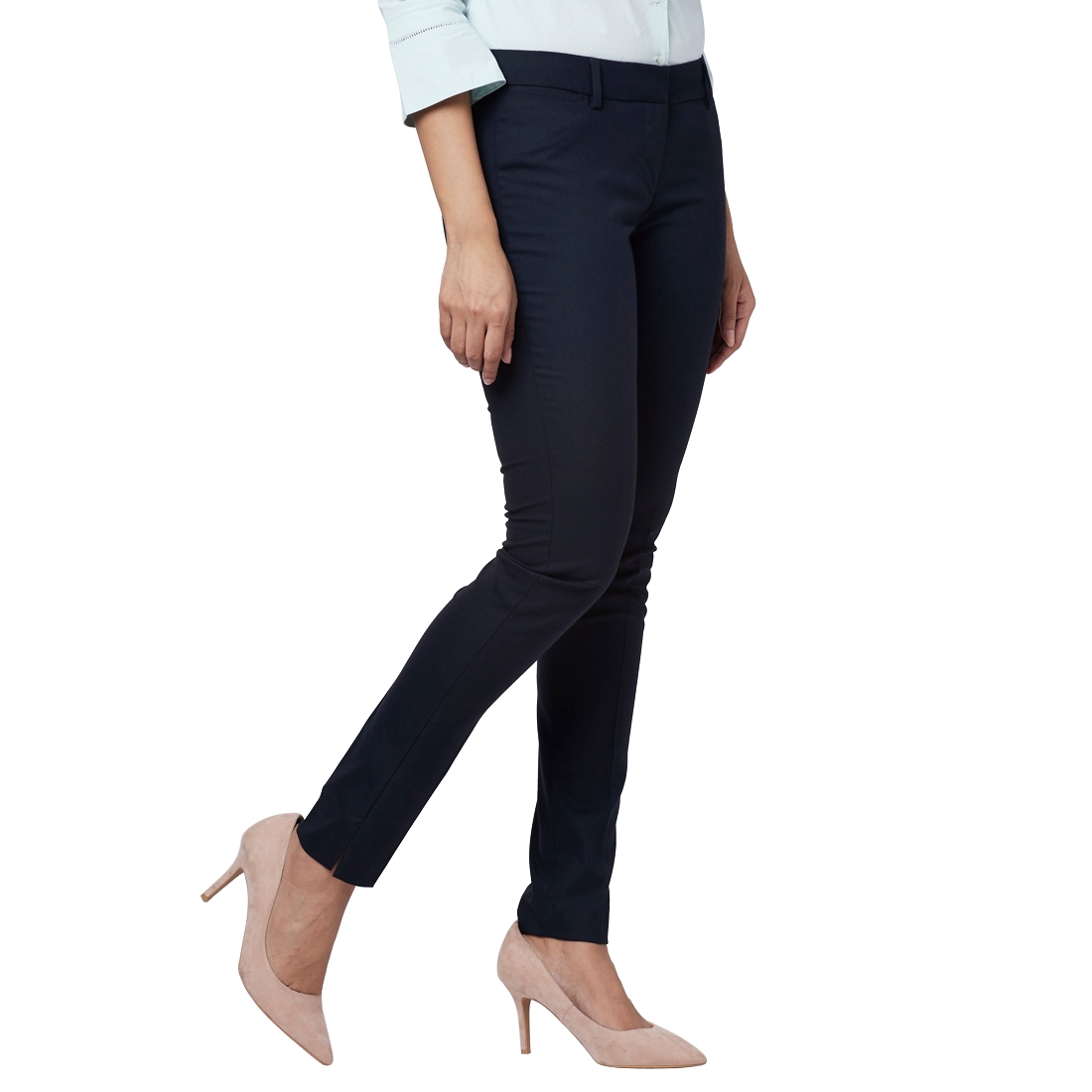 Park Avenue | Park Avenue Women Dark Blue Regular Fit Trouser 1
