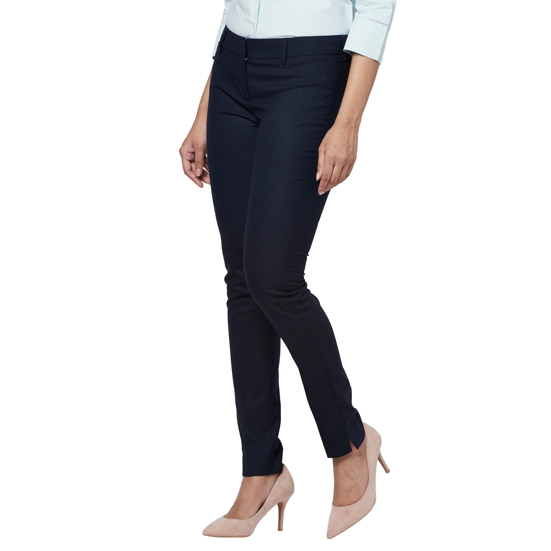 Park Avenue | Park Avenue Women Dark Blue Regular Fit Trouser 2