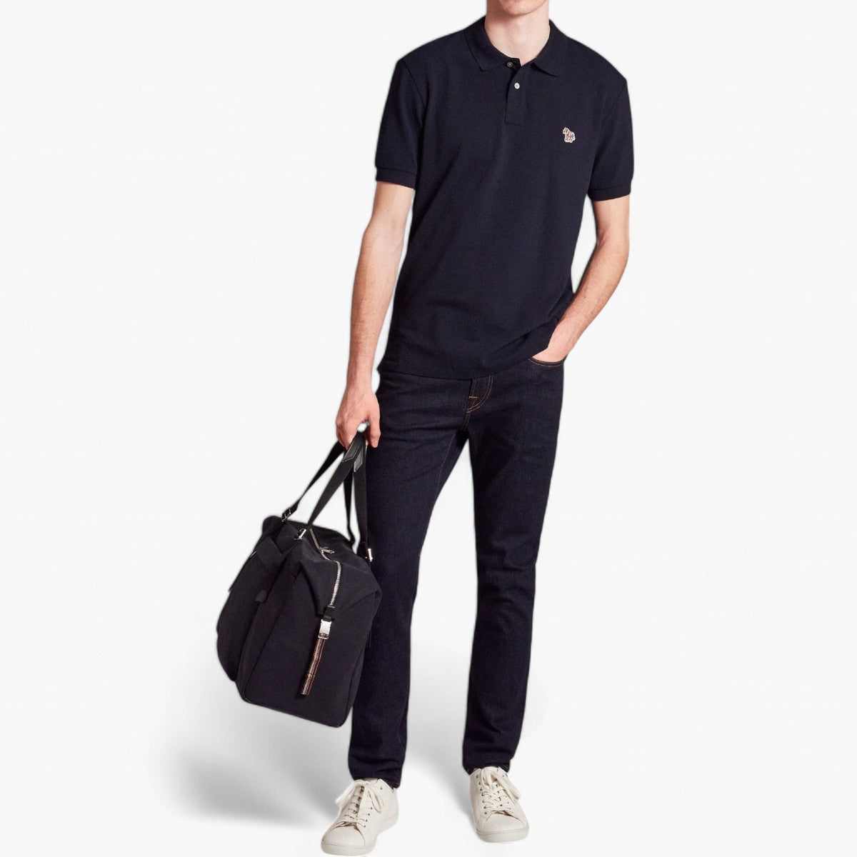 Cotton-Piquée Zebra Polo Shirt