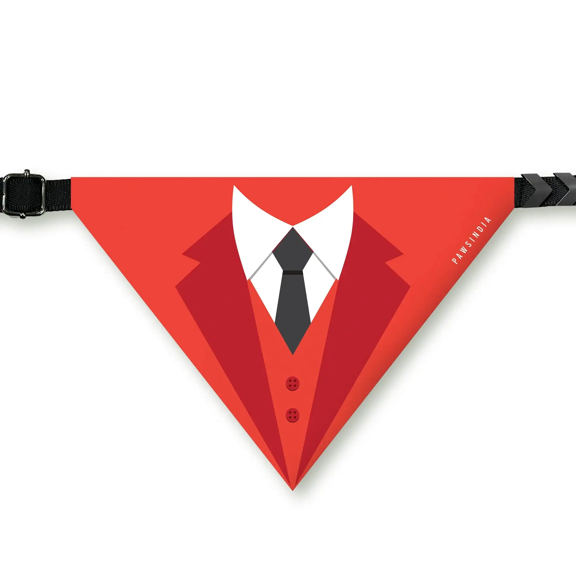 PawsIndia Pet Bandana - Tuxedo Red