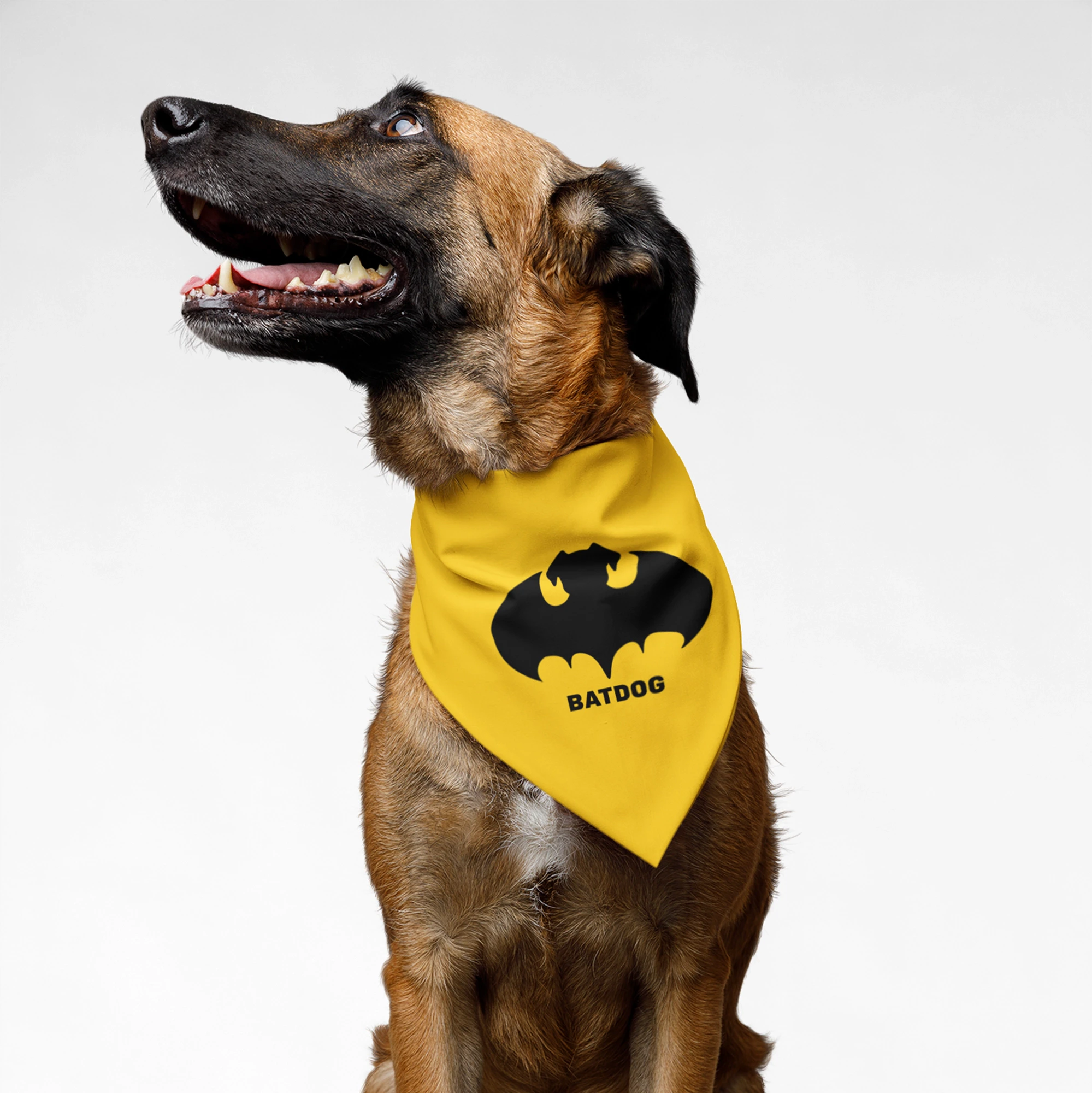 PawsIndia Dog Bandana - Bat Dog - Yellow