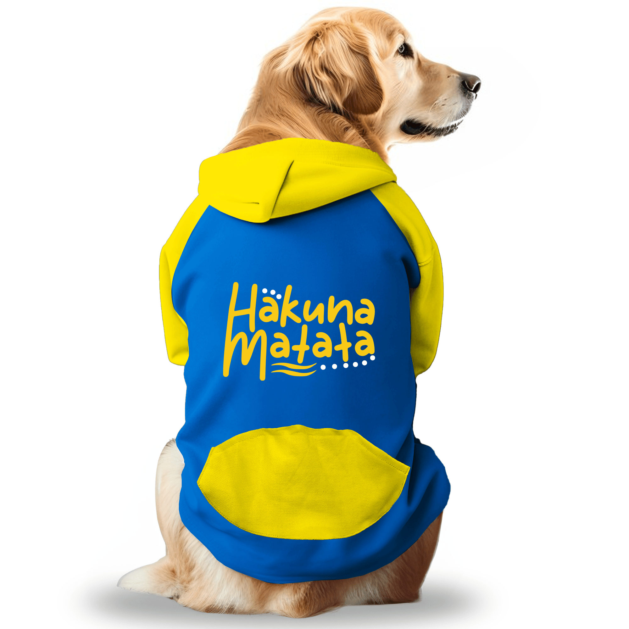 PawsIndia Dual Pattern Dog & Cat Hoodie - Hakuna Matata (Blue)