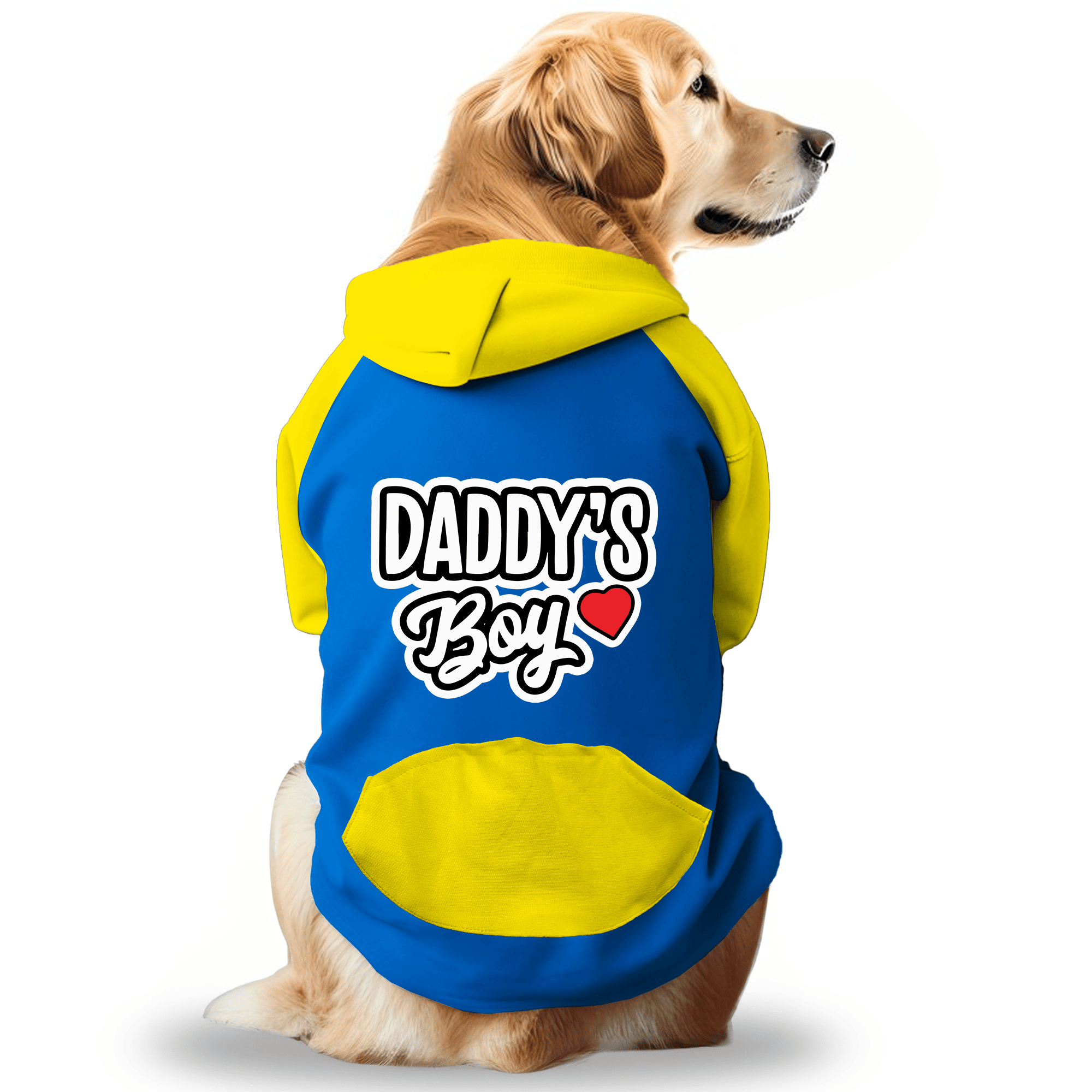 PawsIndia Dual Pattern Dog & Cat Hoodie - Daddy's Boy (Blue)