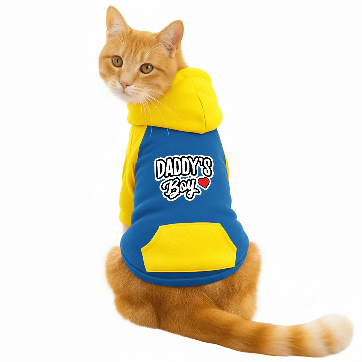 PawsIndia Dual Pattern Dog & Cat Hoodie - Daddy's Boy (Blue)