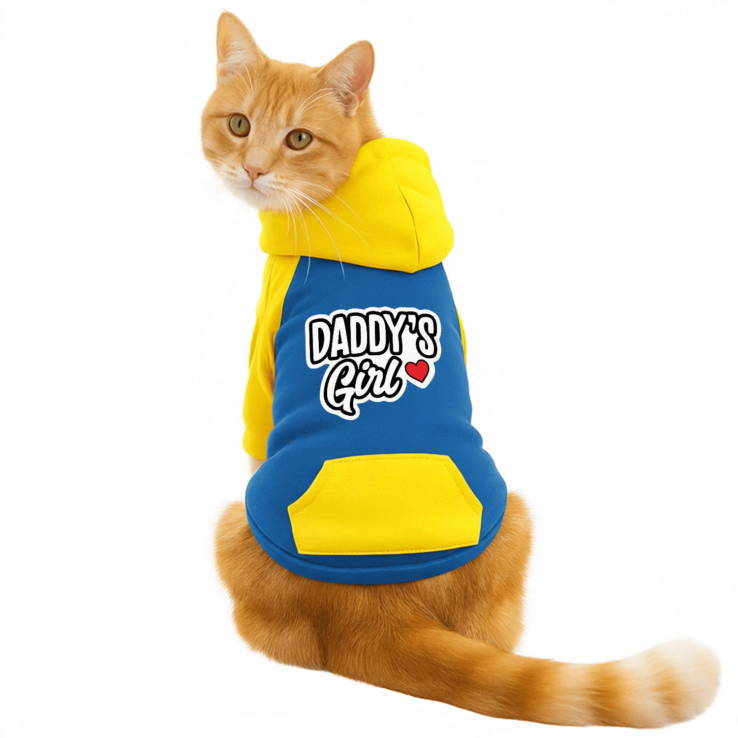 PawsIndia Dual Pattern Dog & Cat Hoodie - Daddy's Girl (Blue)