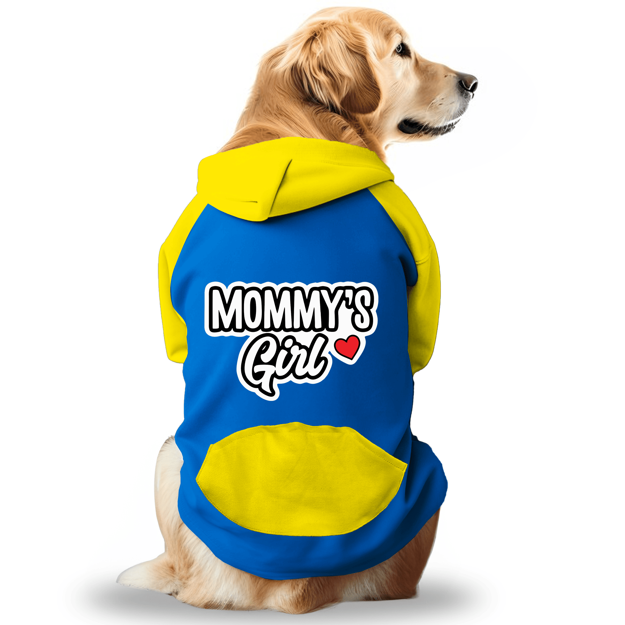 PawsIndia Dual Pattern Dog & Cat Hoodie - Mommy's Girl (Blue)