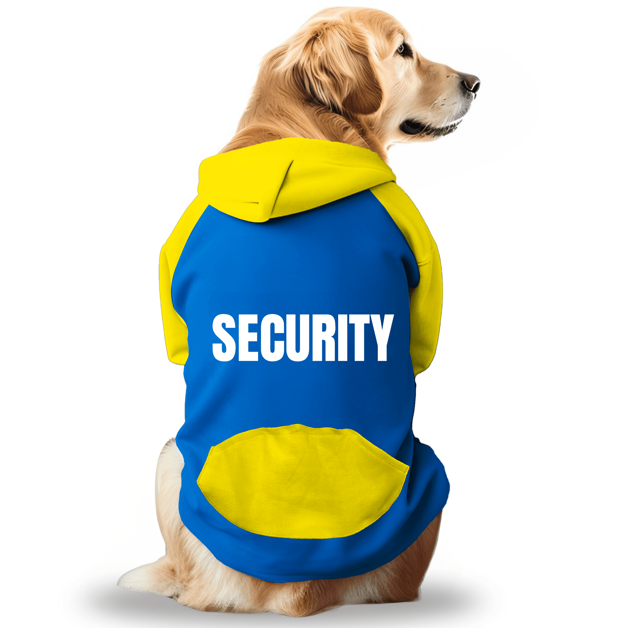 PawsIndia Dual Pattern Dog & Cat Hoodie - Security (Blue)