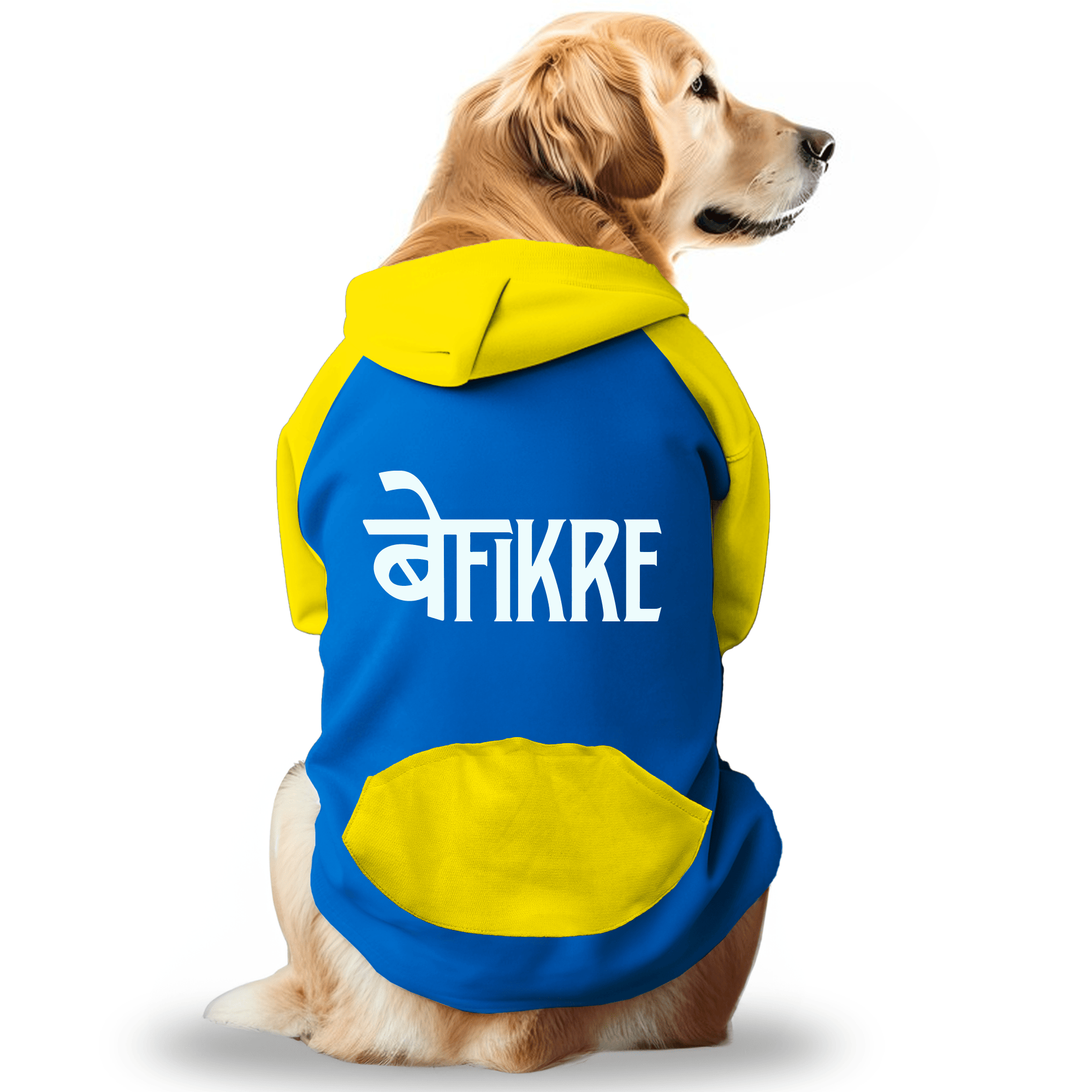 PawsIndia Dual Pattern Dog & Cat Hoodie - Befikre (Blue)