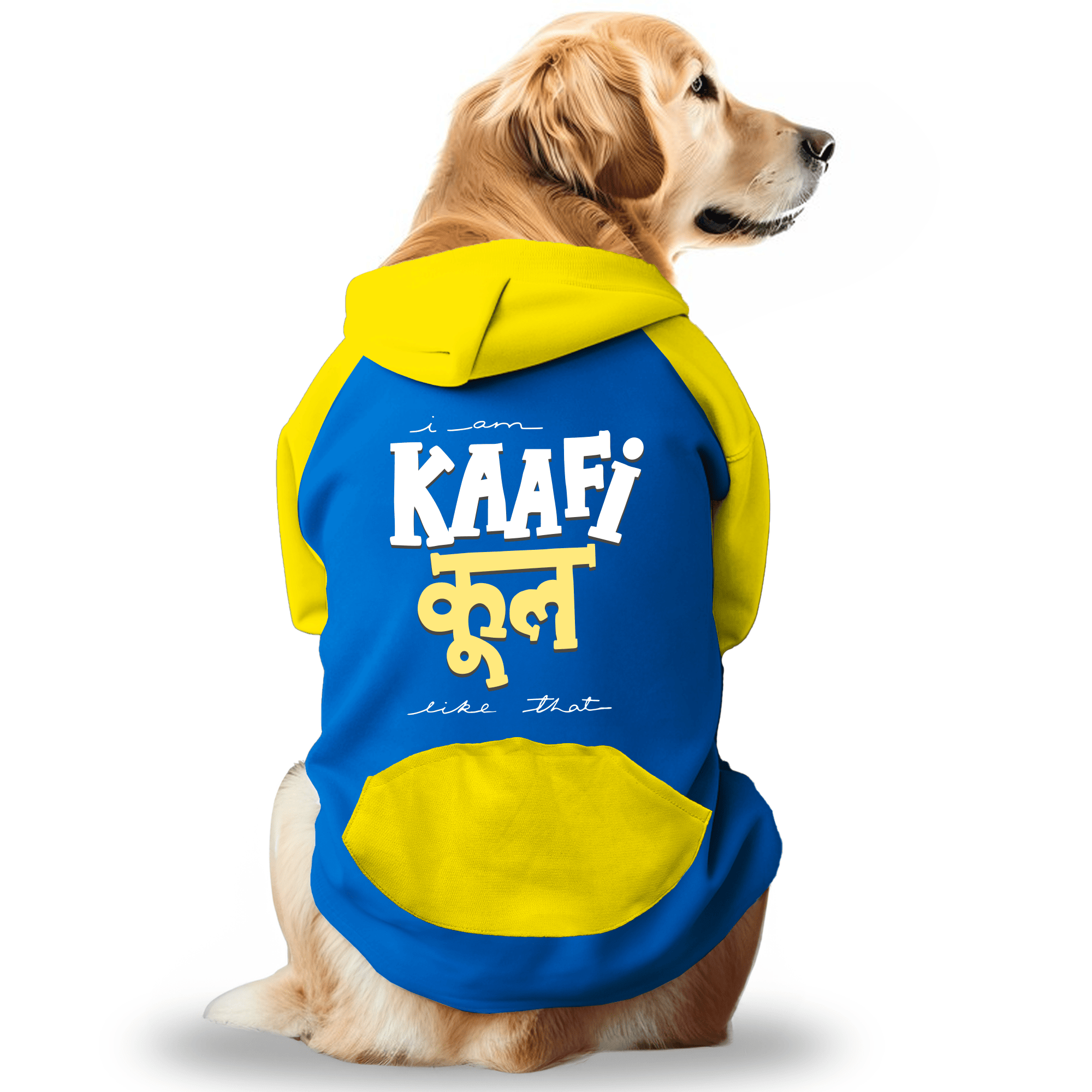 PawsIndia Dual Pattern Dog & Cat Hoodie - Kaafi Cool (Blue)