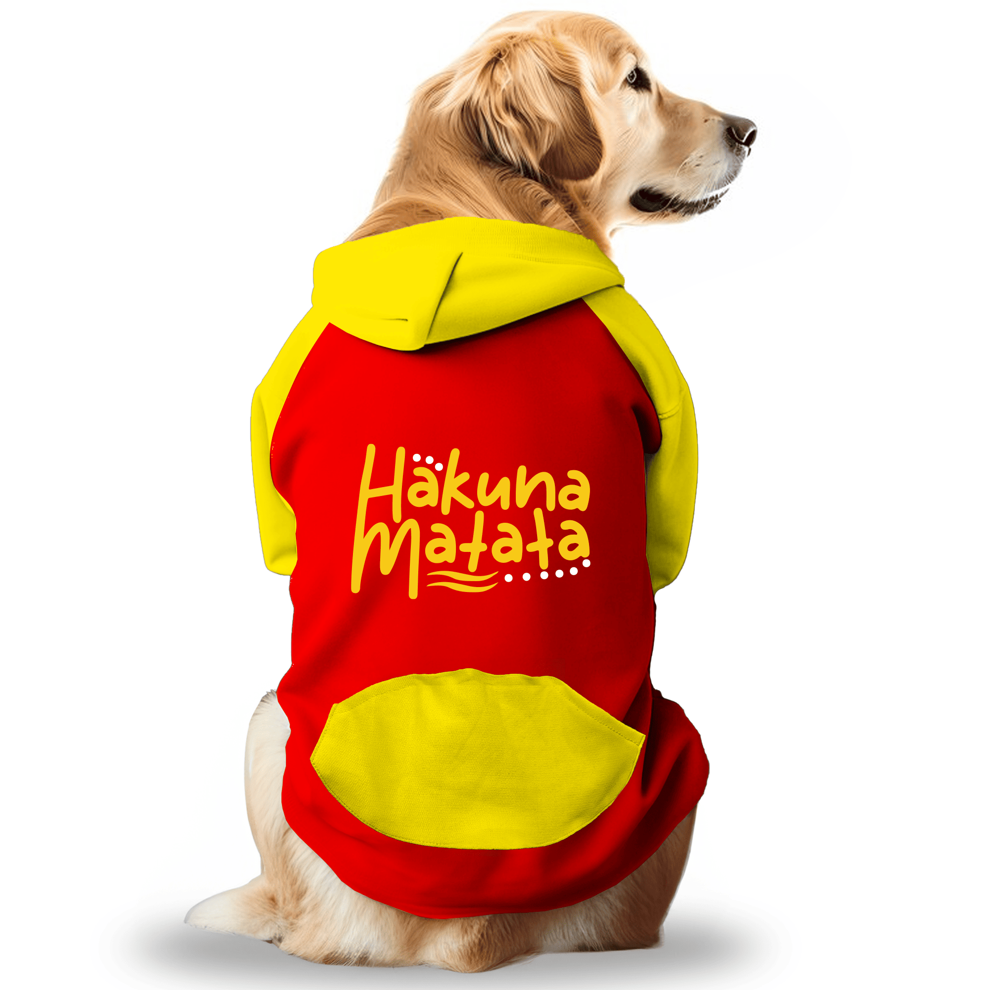 PawsIndia Dual Pattern Dog & Cat Hoodie - Hakuna Matata (Red)