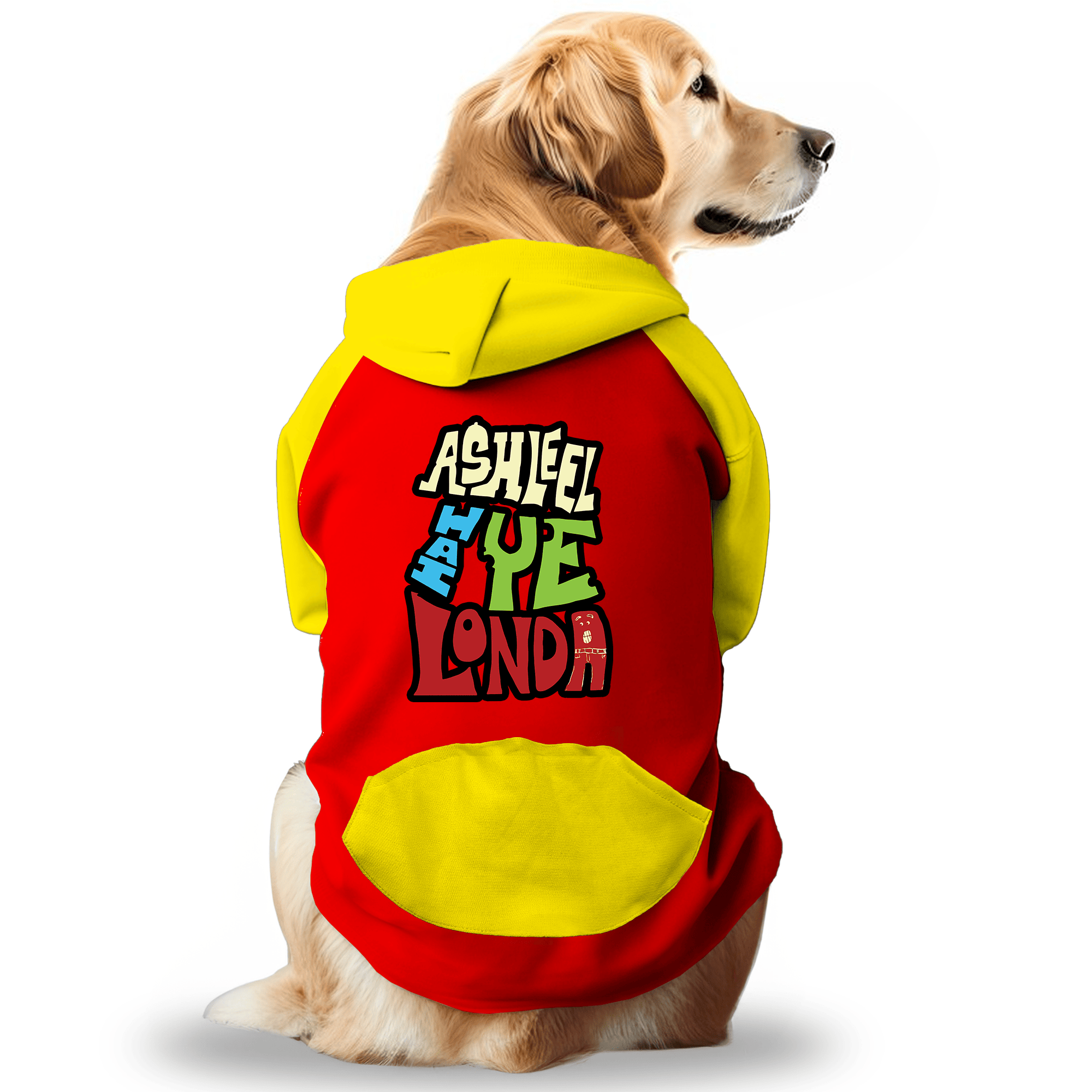 PawsIndia Dual Pattern Dog & Cat Hoodie - Ashleel Hai Ye Londa (Red)