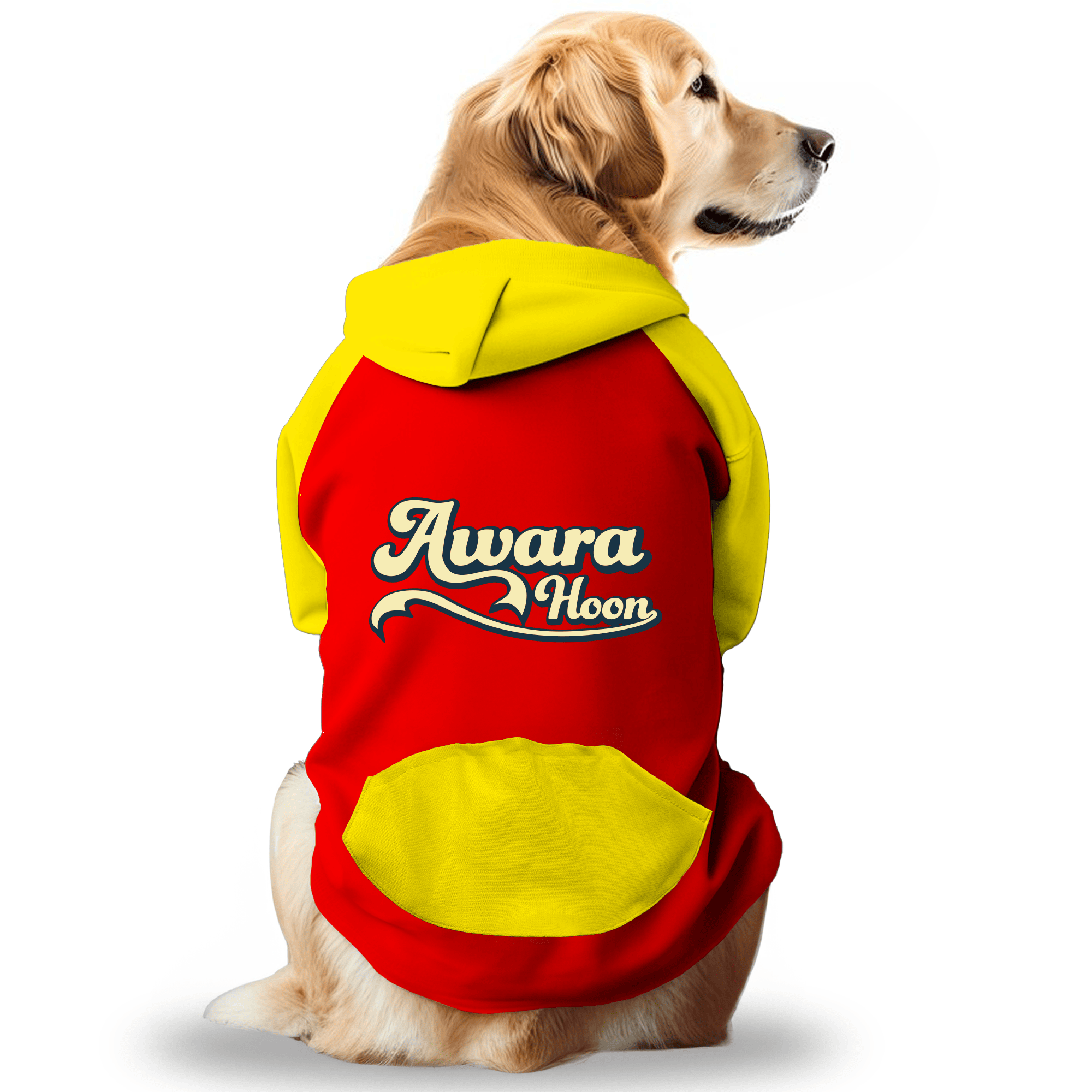 PawsIndia Dual Pattern Dog & Cat Hoodie - Awara Hoon (Red)