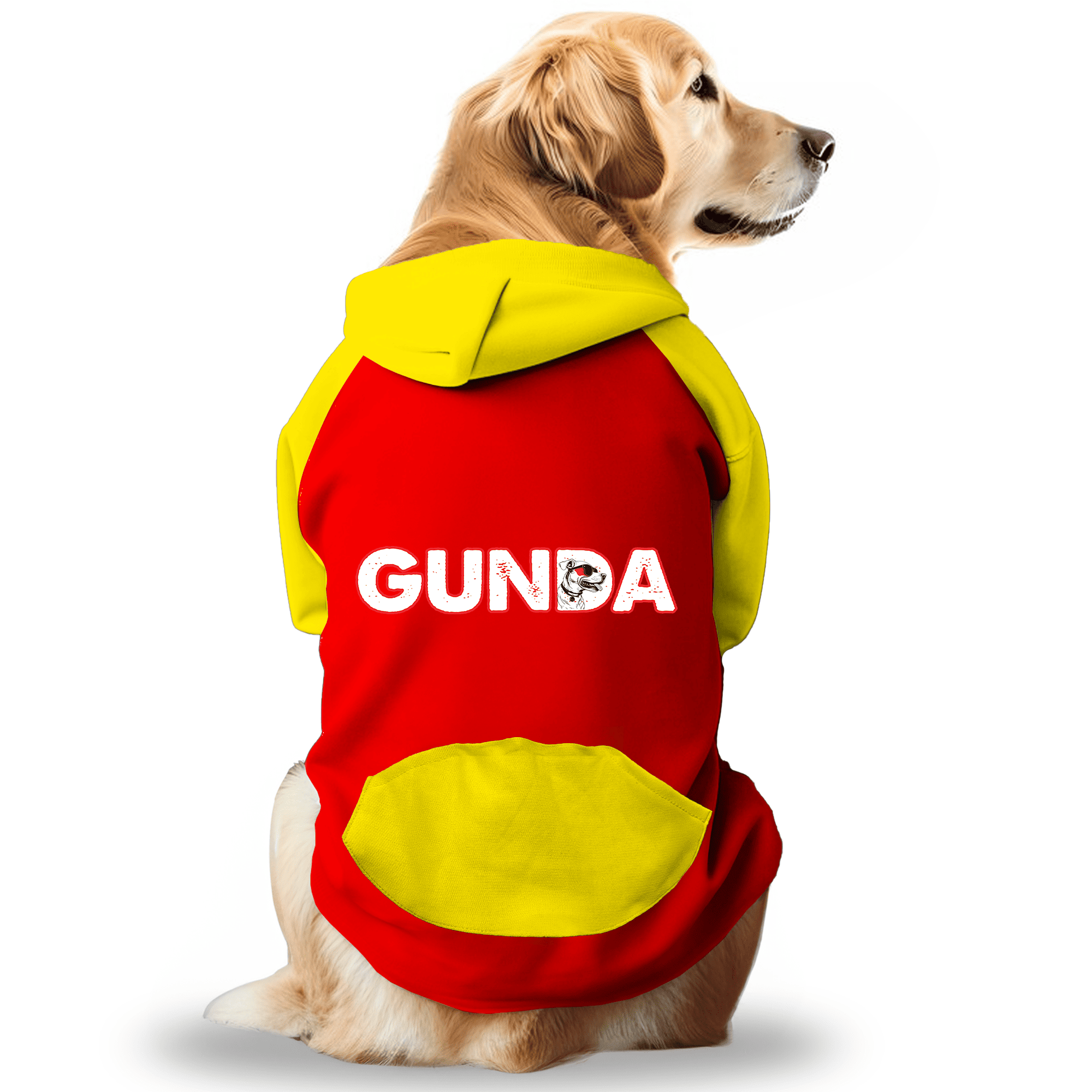 PawsIndia Dual Pattern Dog & Cat Hoodie - Gunda (Red)