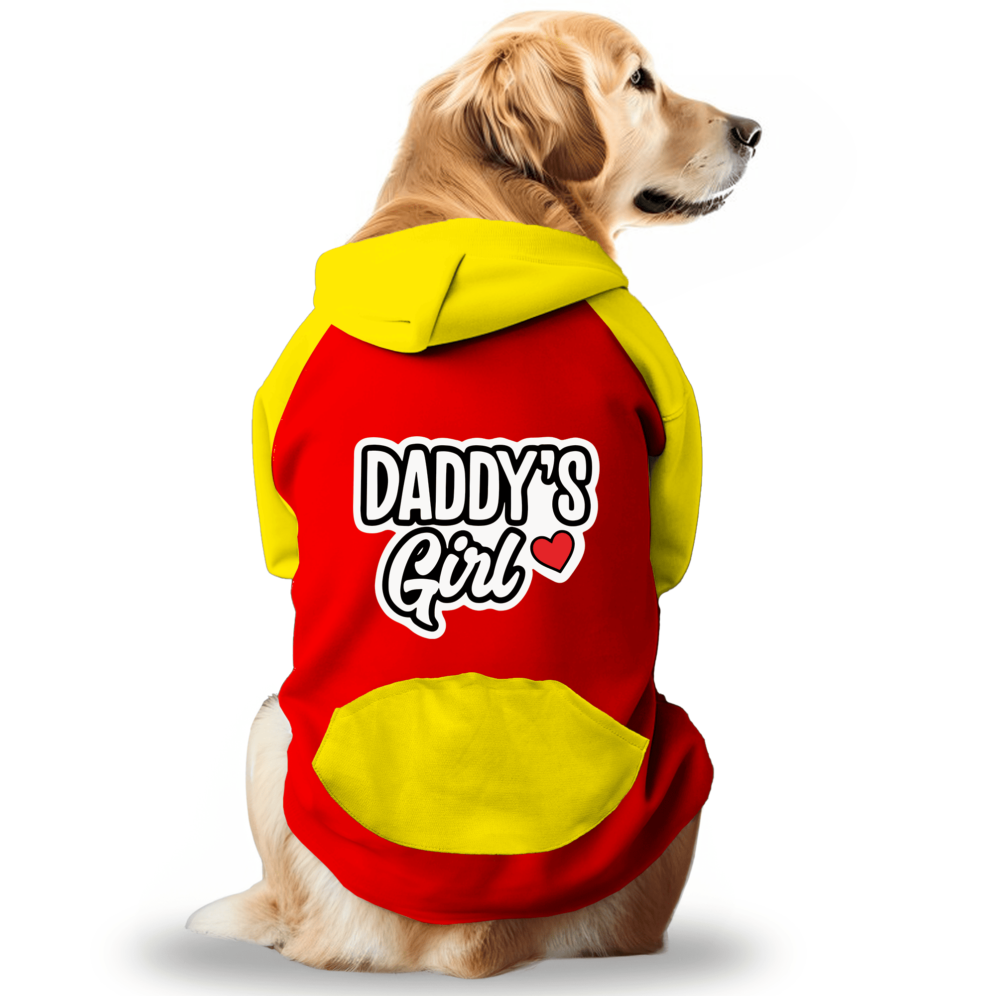PawsIndia Dual Pattern Dog & Cat Hoodie - Daddy's Girl (Red)