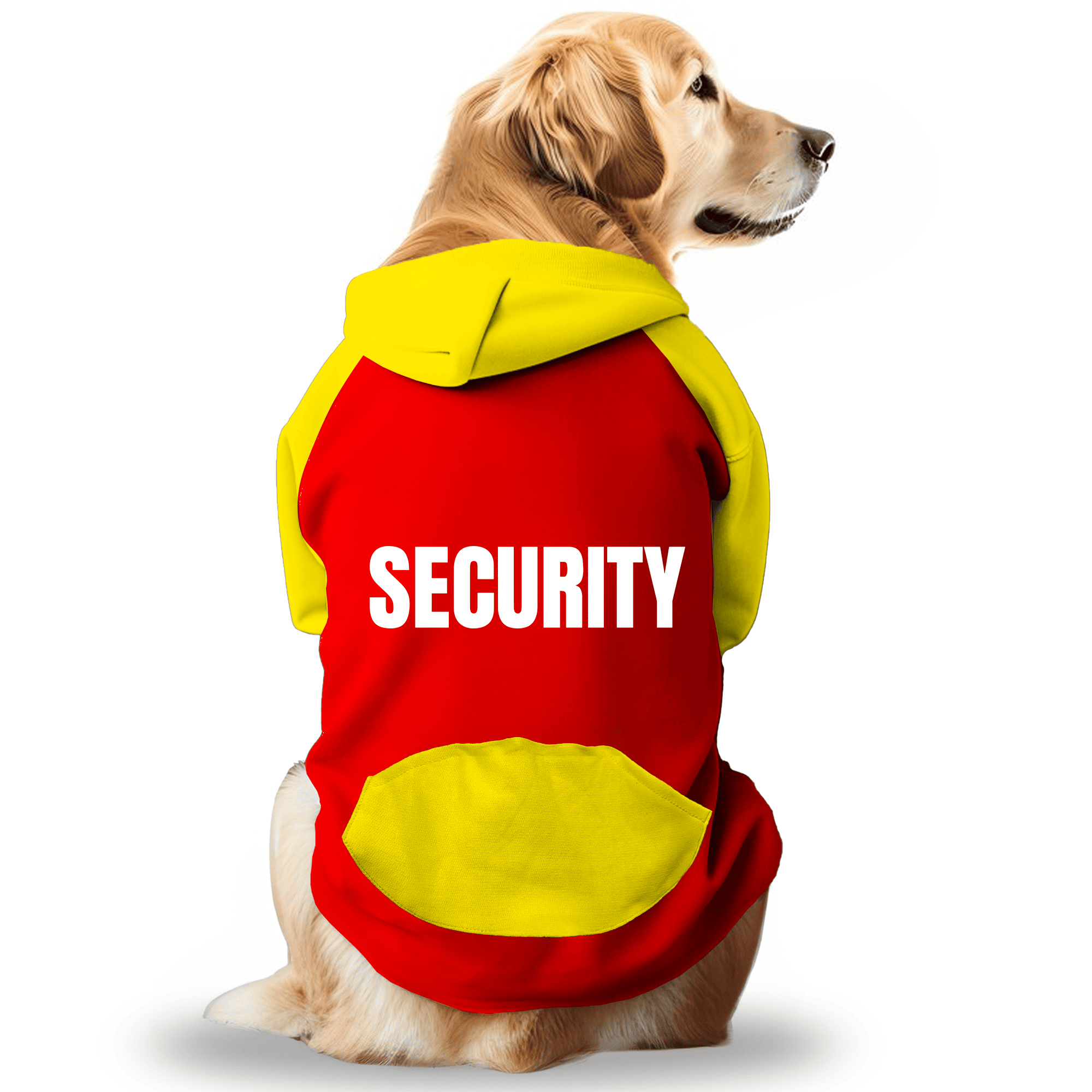 PawsIndia Dual Pattern Dog & Cat Hoodie - Security (Red)