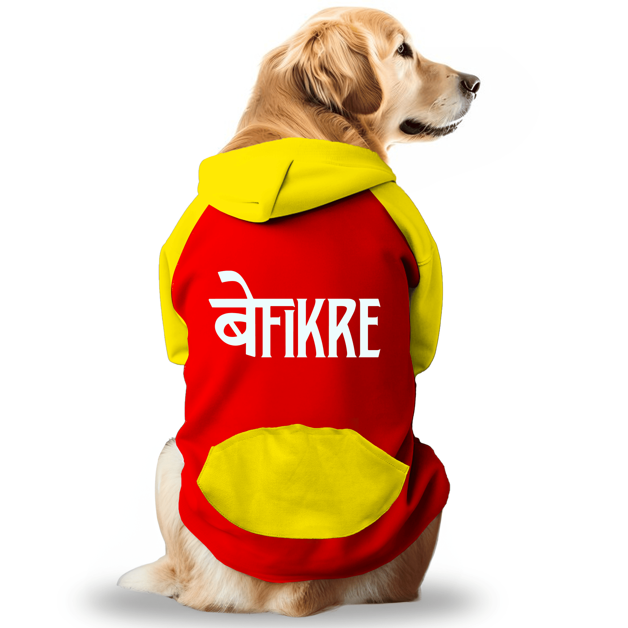 PawsIndia Dual Pattern Dog & Cat Hoodie - Befikre (Red)