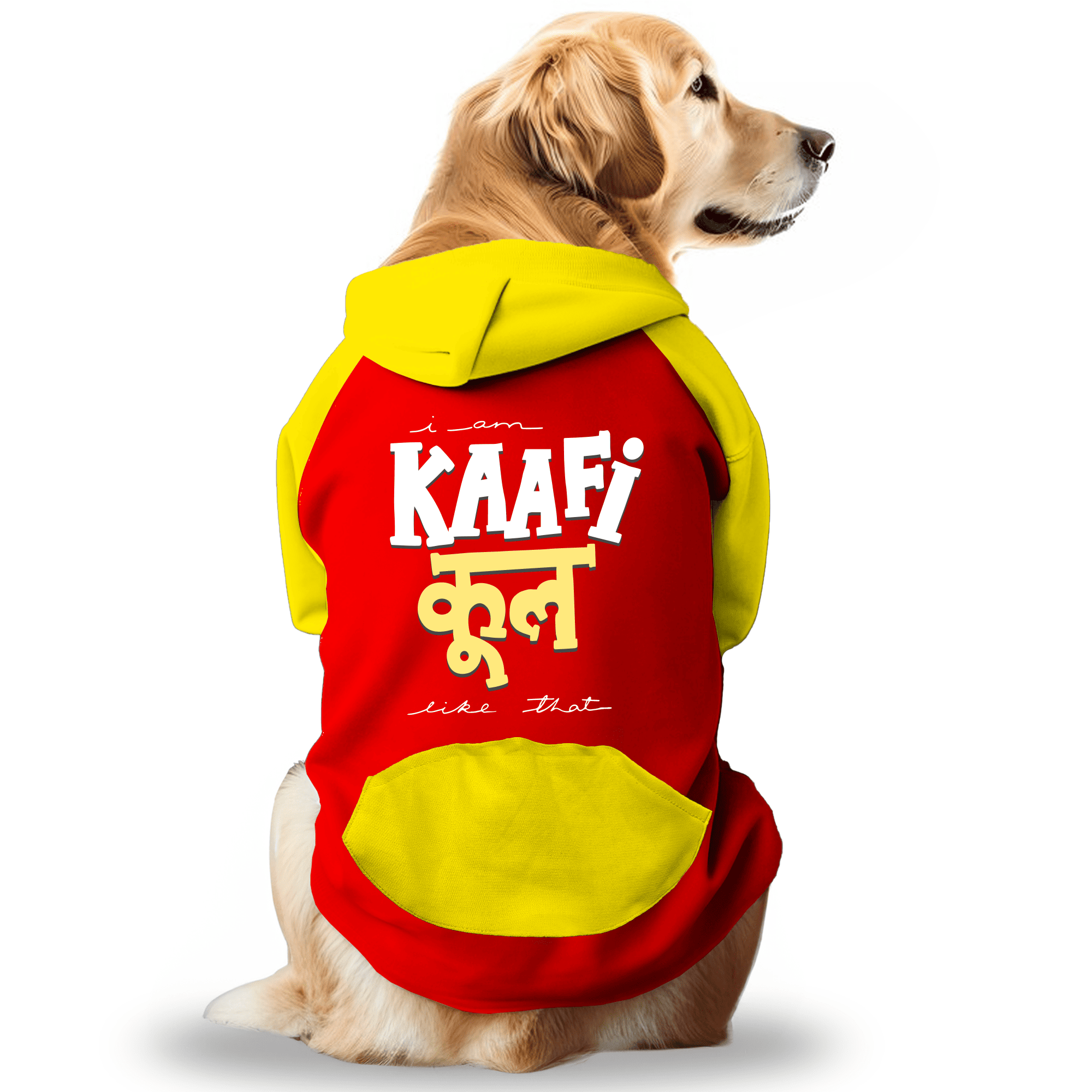PawsIndia Dual Pattern Dog & Cat Hoodie - Kaafi Cool (Red)