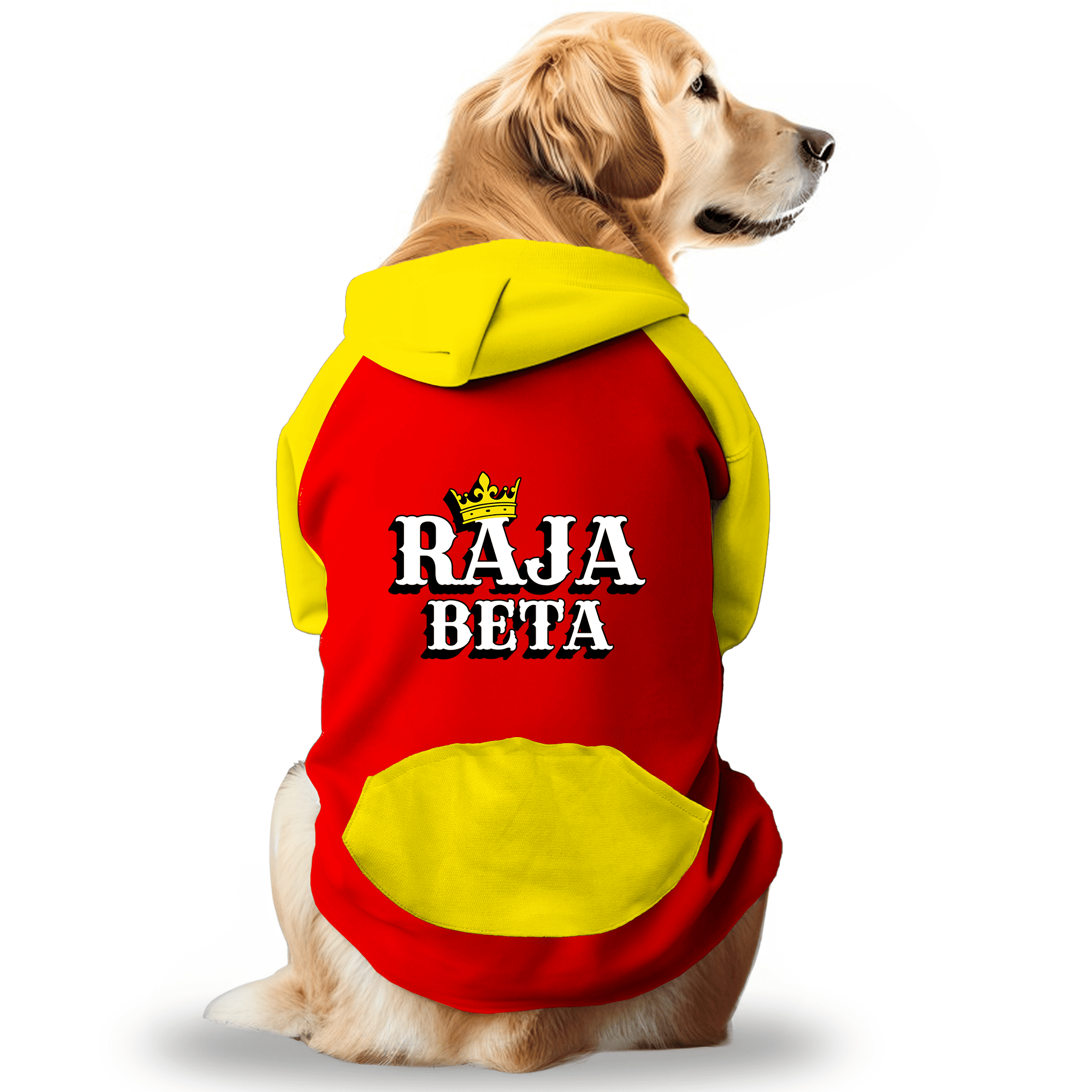 PawsIndia Dual Pattern Dog & Cat Hoodie - Raja Beta (Red)