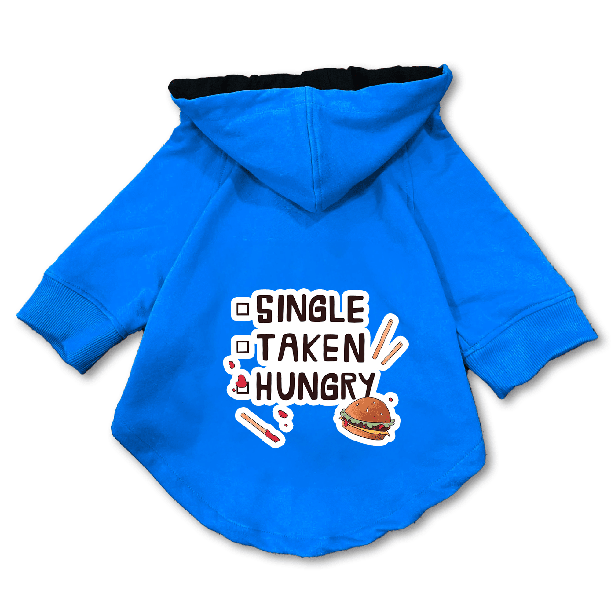 Pawsindia Dog & Cat Hoodie - Single Taken Hungry (Blue)