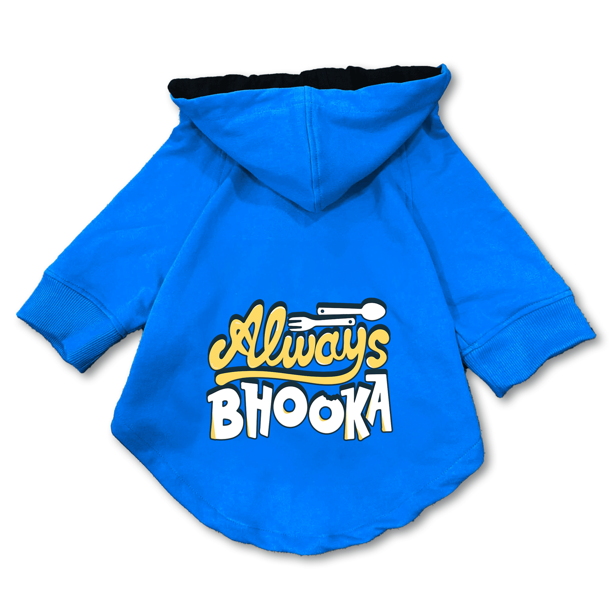 Pawsindia Dog & Cat Hoodie - Always Bhooka (Blue)