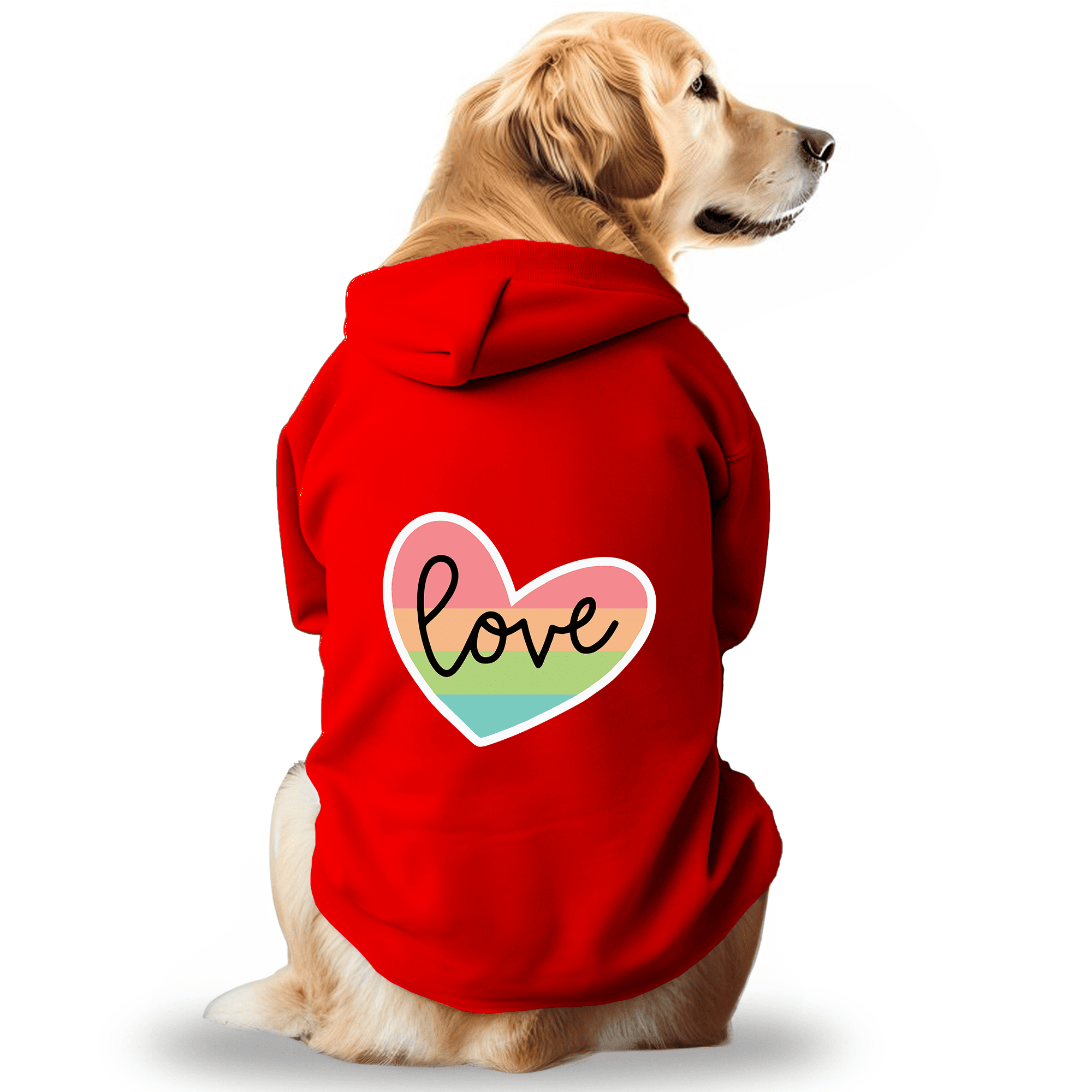 Pawsindia Dog & Cat Hoodie - Love (Red)