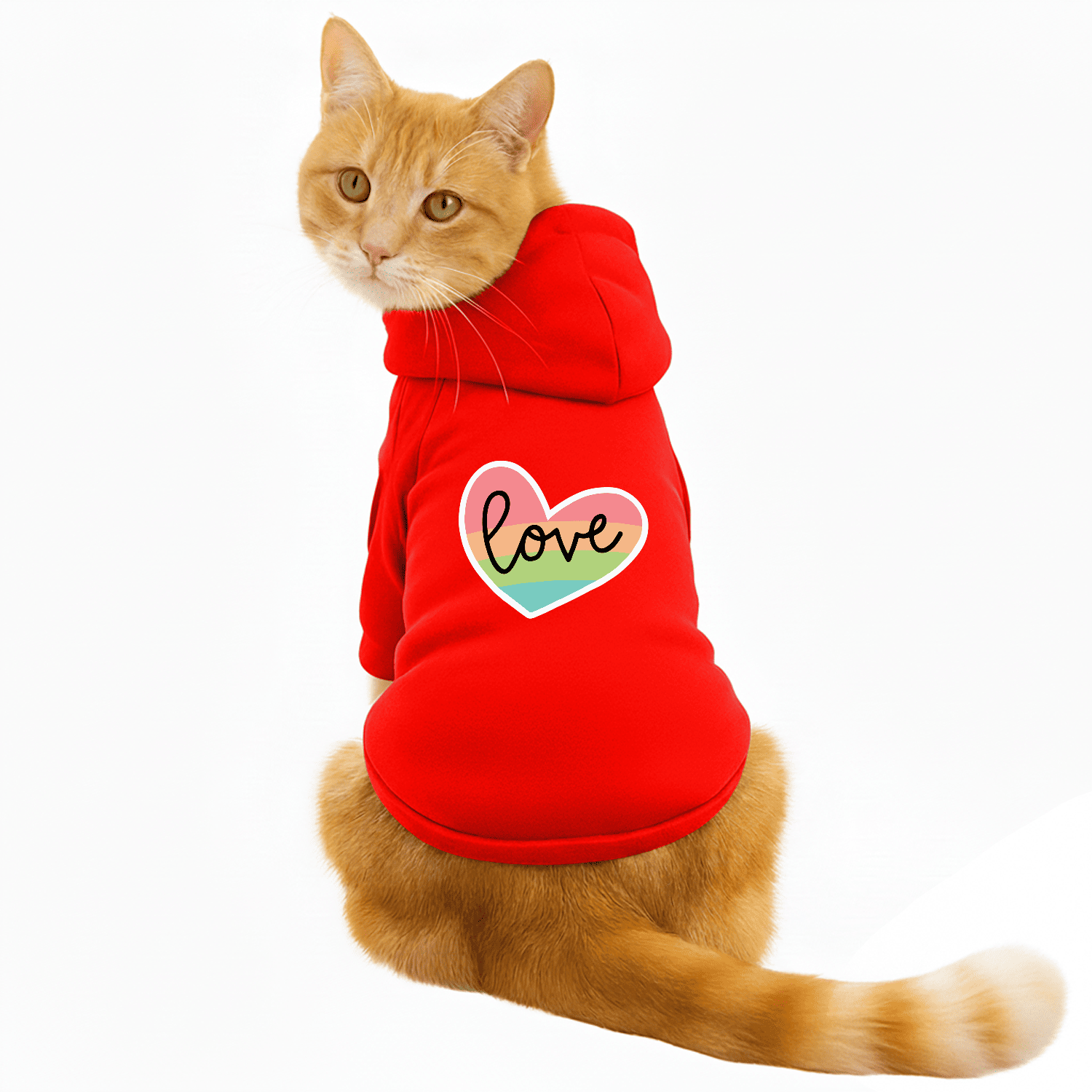 Pawsindia Dog & Cat Hoodie - Love (Red)