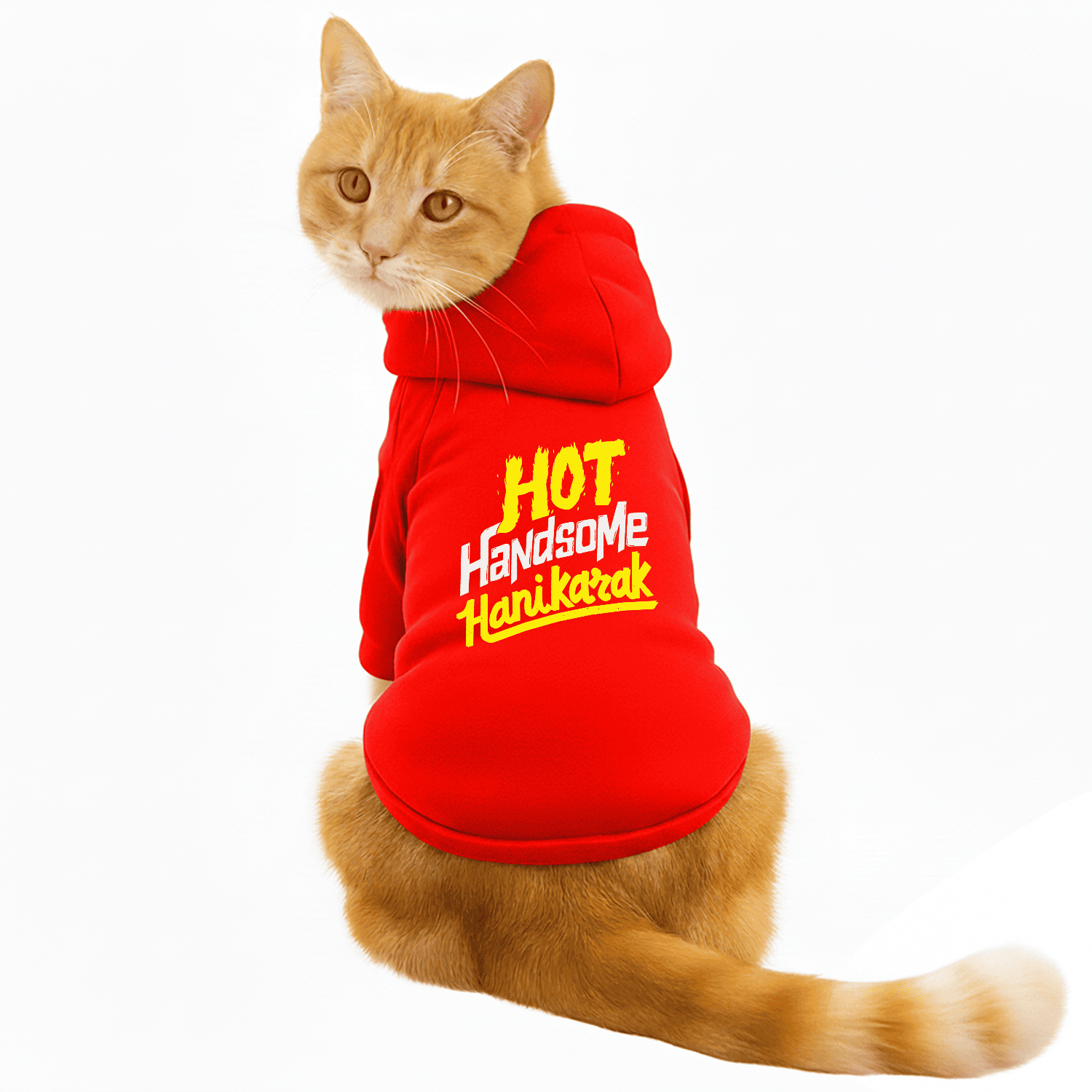 Pawsindia Dog & Cat Hoodie - Hot Handsome Hanikarak (Red)