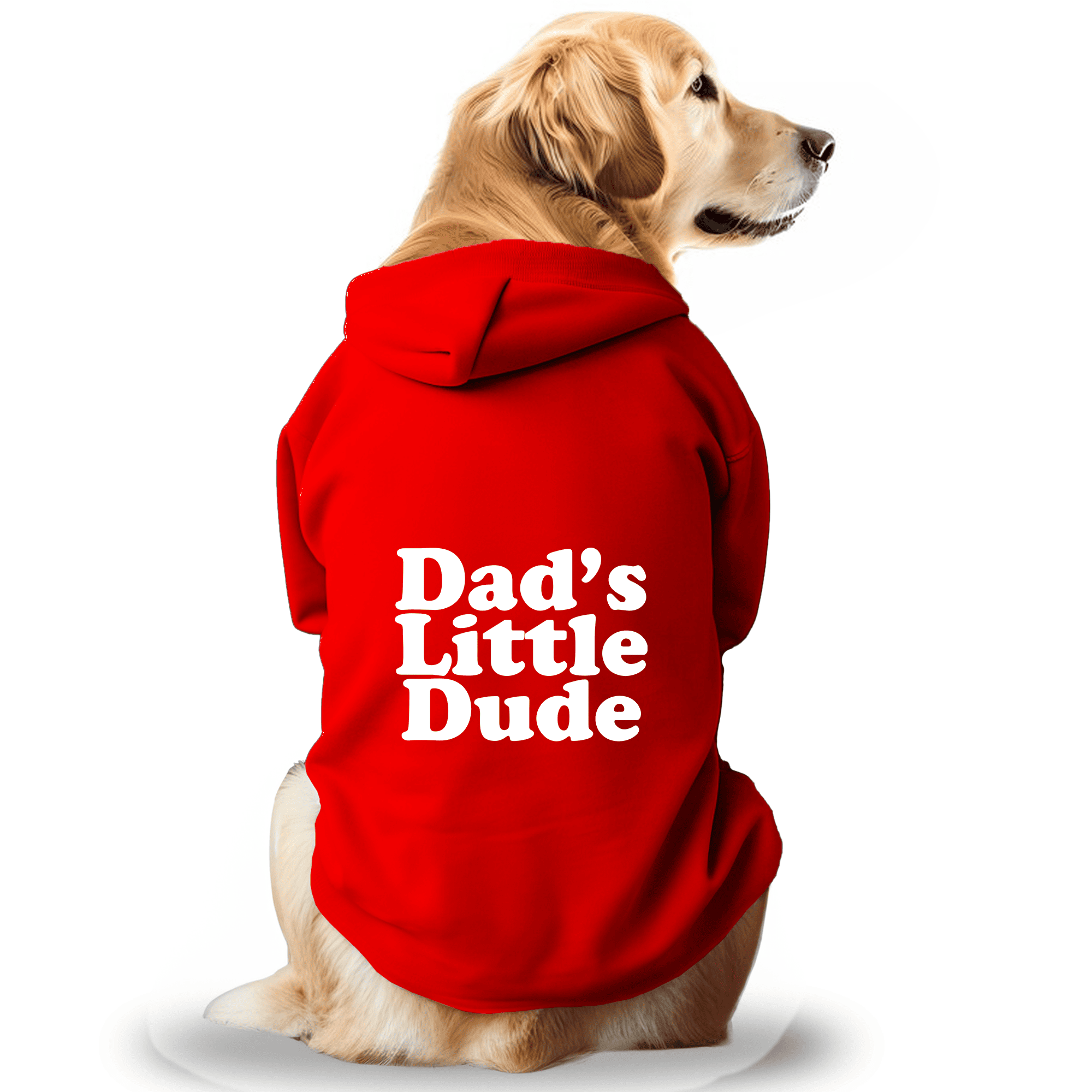 Pawsindia Dog & Cat Hoodie - Dad's Little Dude (Red)