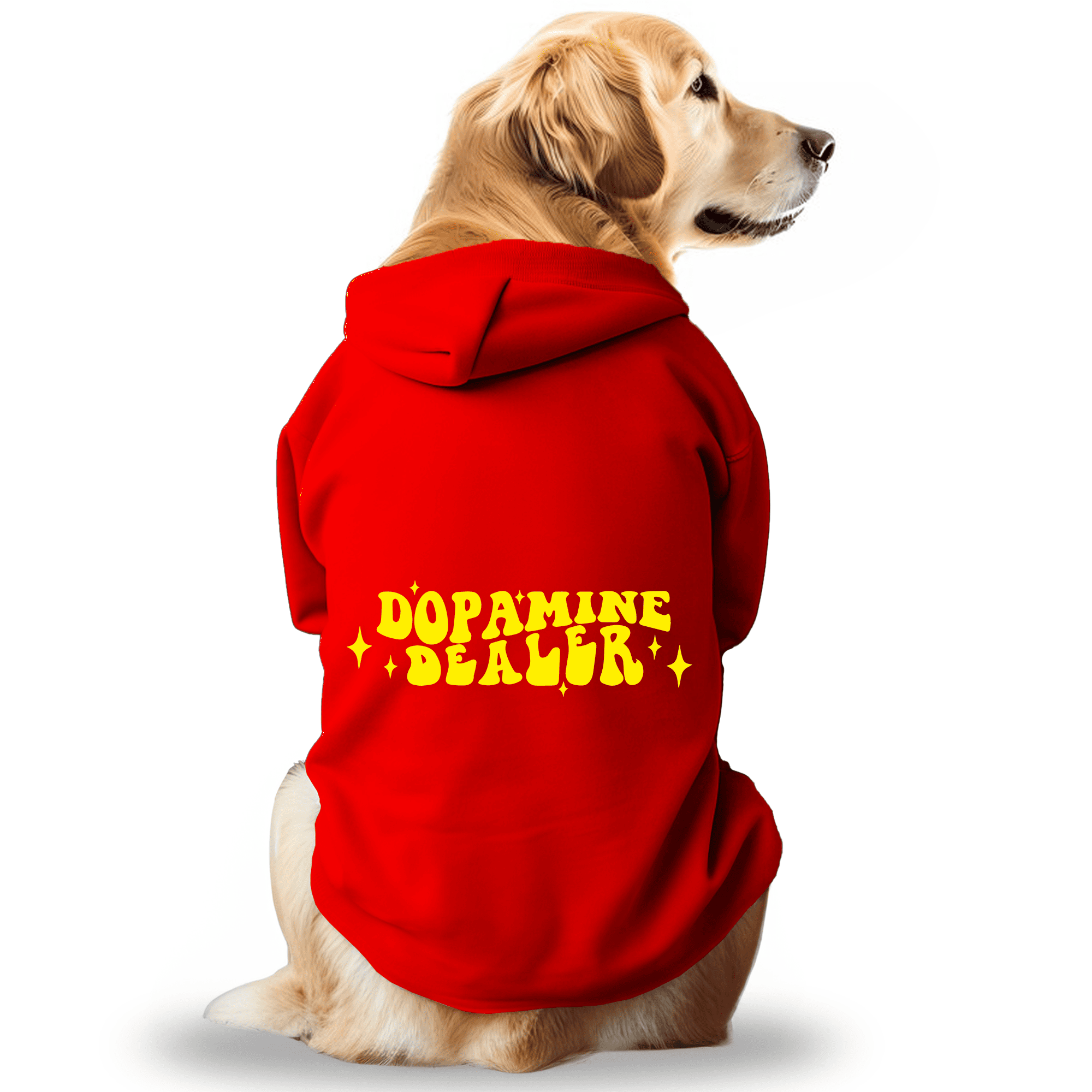 Pawsindia Dog & Cat Hoodie - Dopamine Dealer (Red)