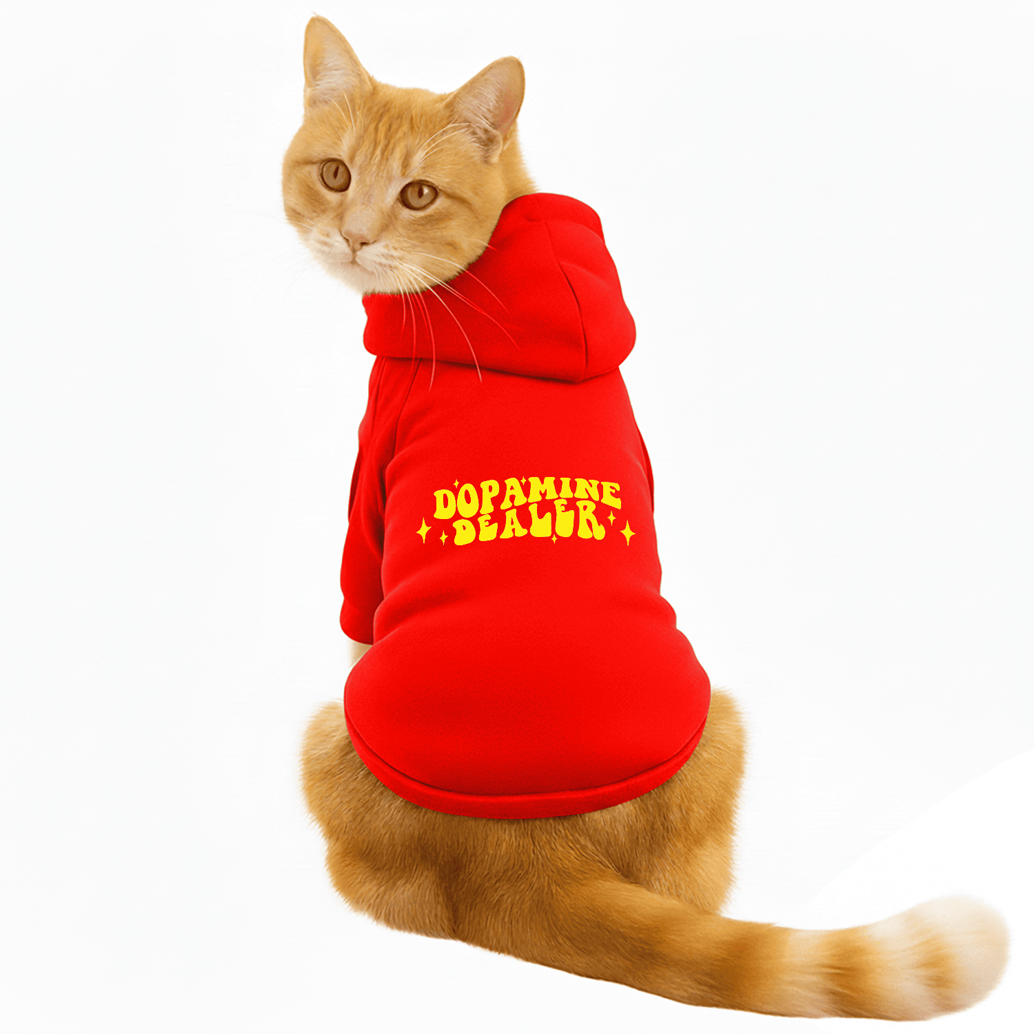 Pawsindia Dog & Cat Hoodie - Dopamine Dealer (Red)