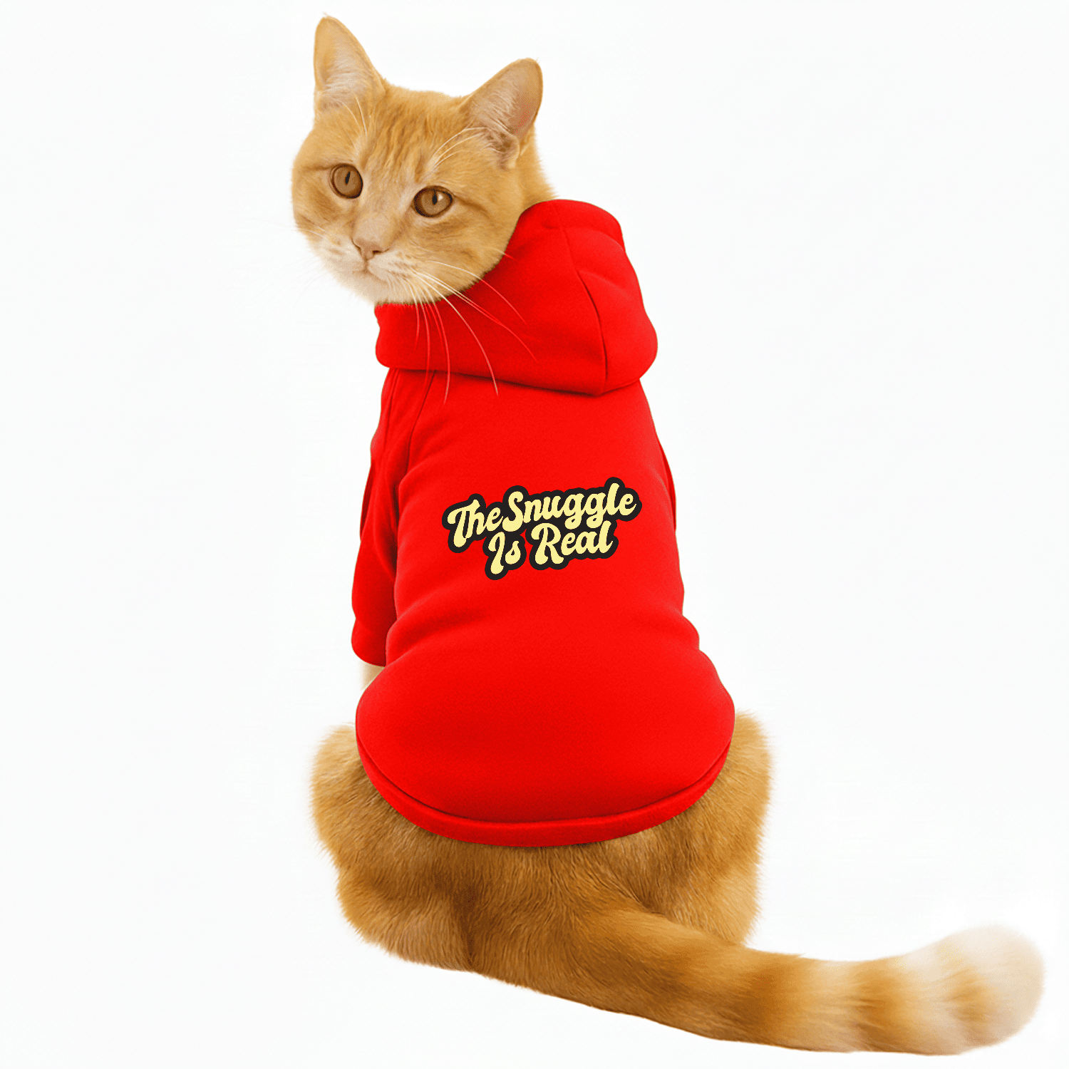 Pawsindia Dog & Cat Hoodie - Snuggle is Real (Red)