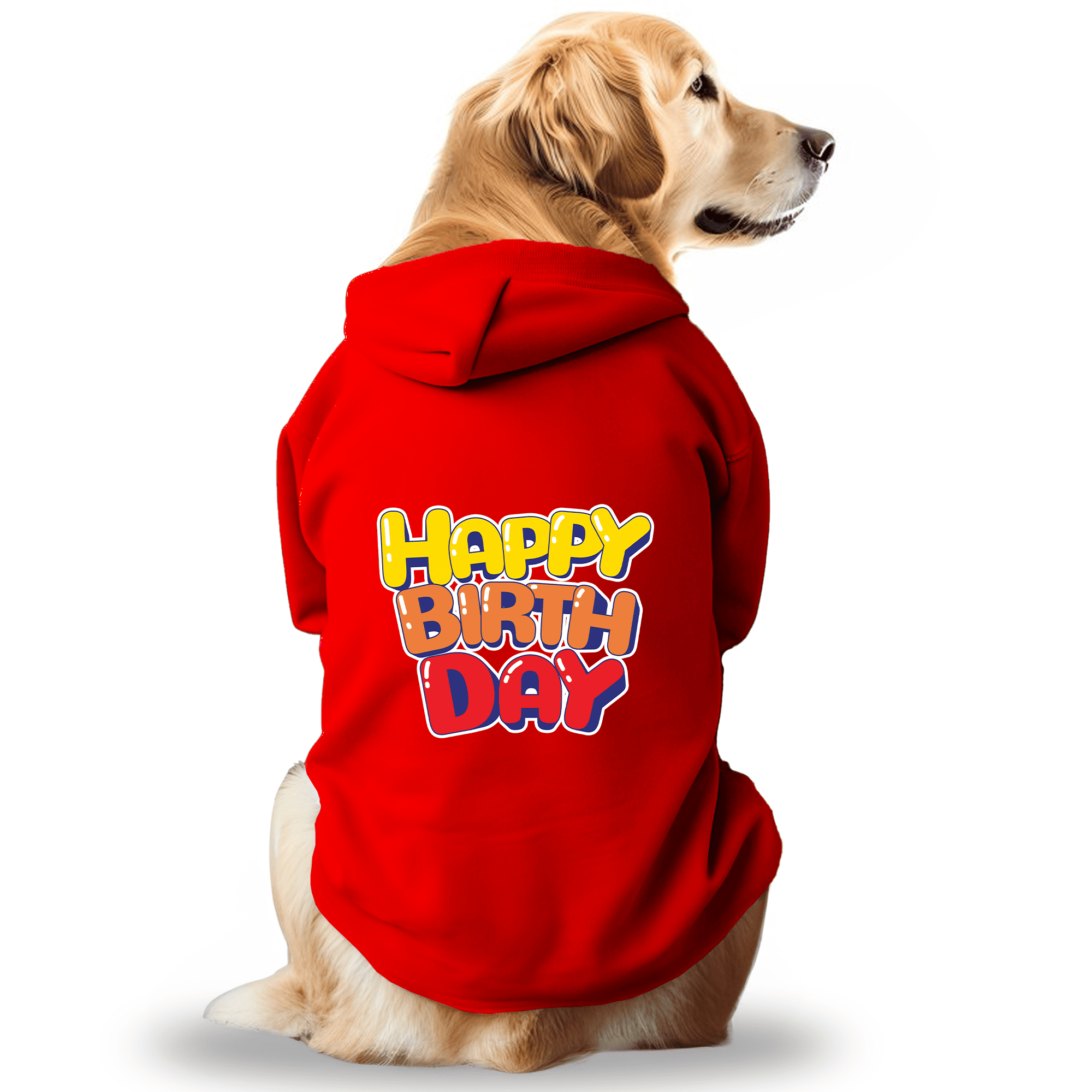 Pawsindia Dog & Cat Hoodie - Happy Birthday (Red)