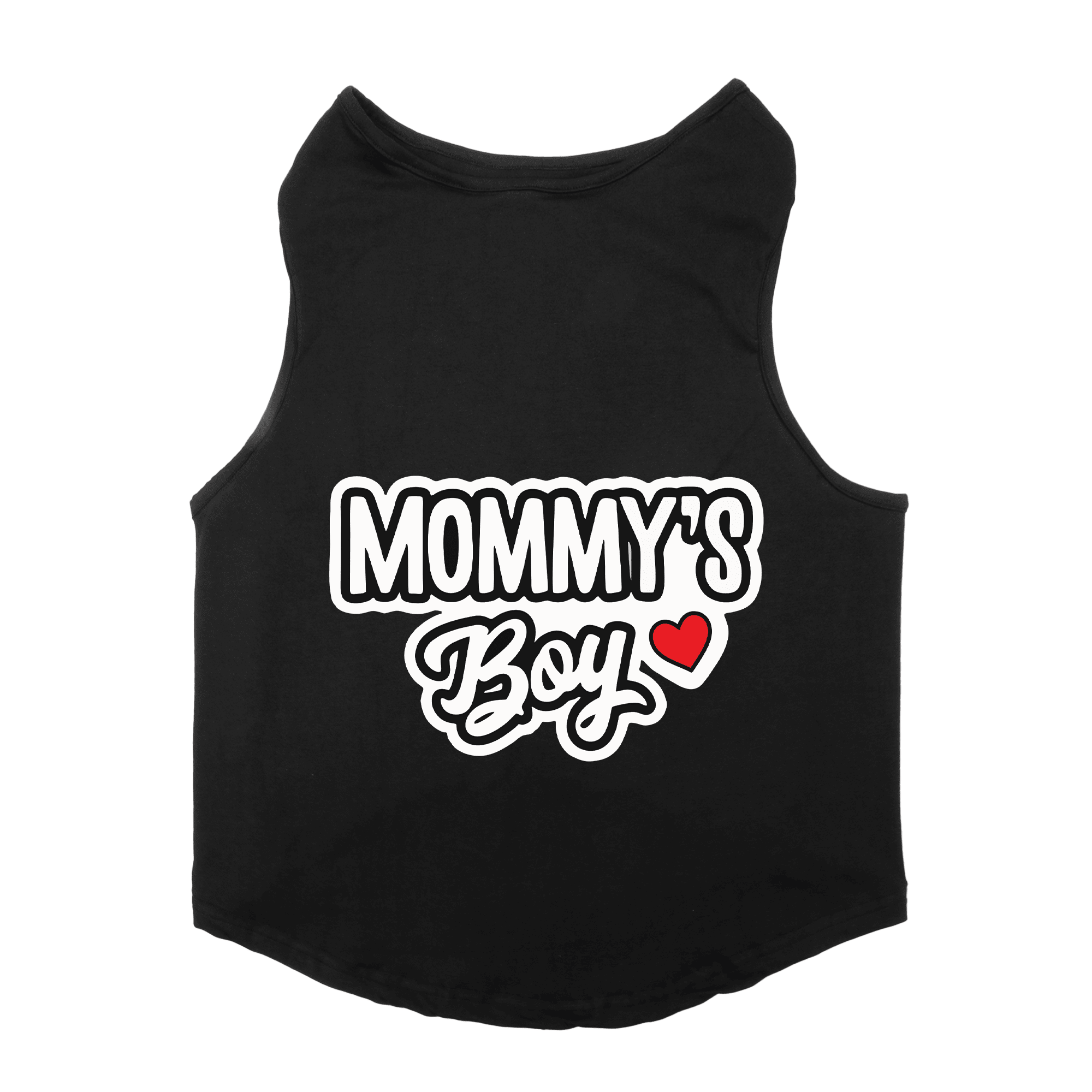 PawsIndia Sleeveless Printed Dog T-Shirt - Mommy's Boy (Black)
