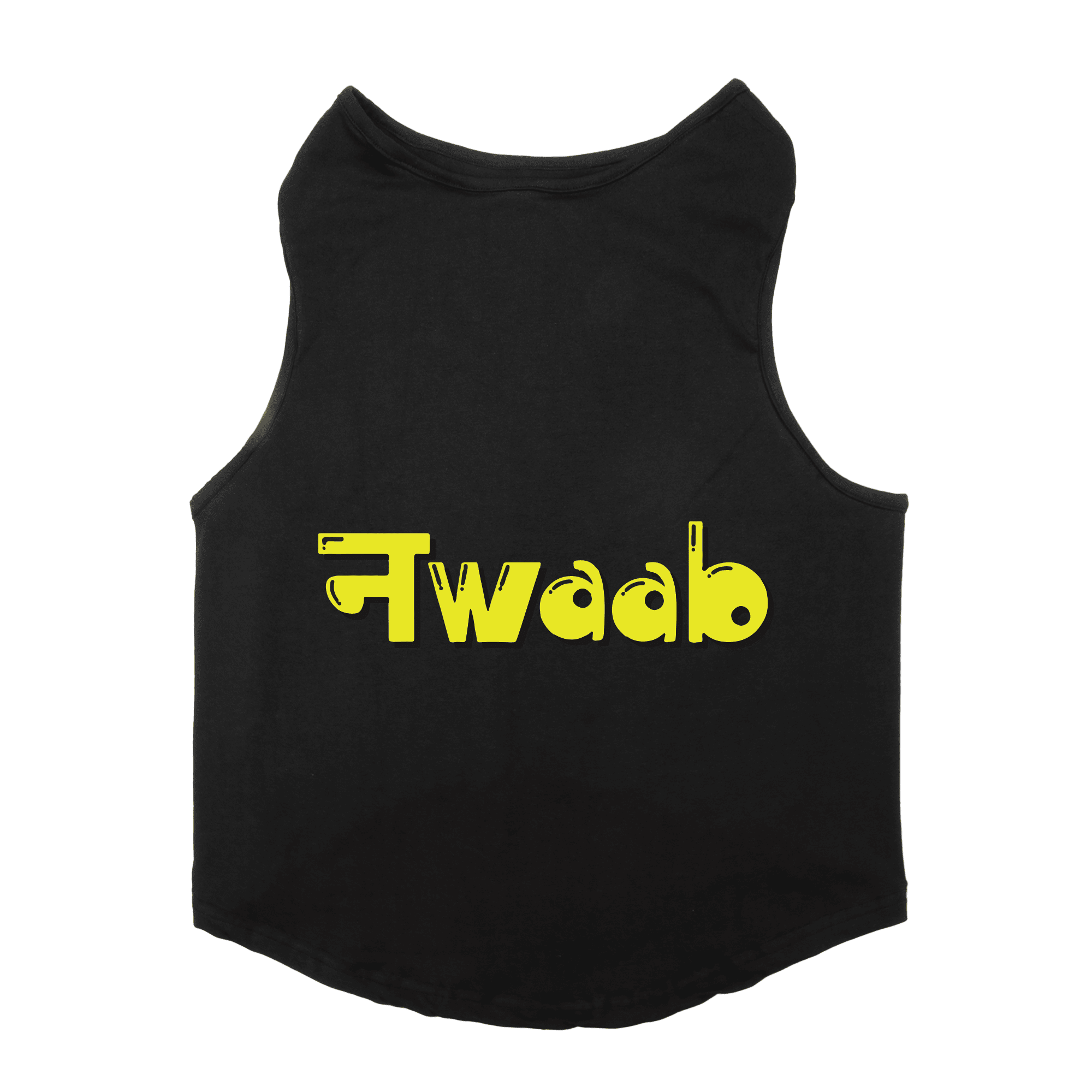 PawsIndia Sleeveless Printed Dog T-Shirt - Nawaab (Black)
