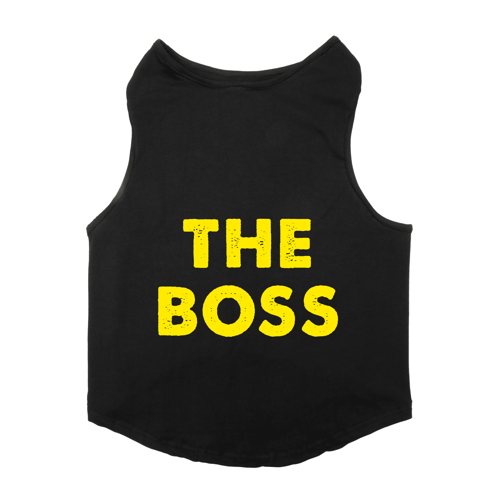 PawsIndia Sleeveless Printed Dog T-Shirt - The Boss (Black)
