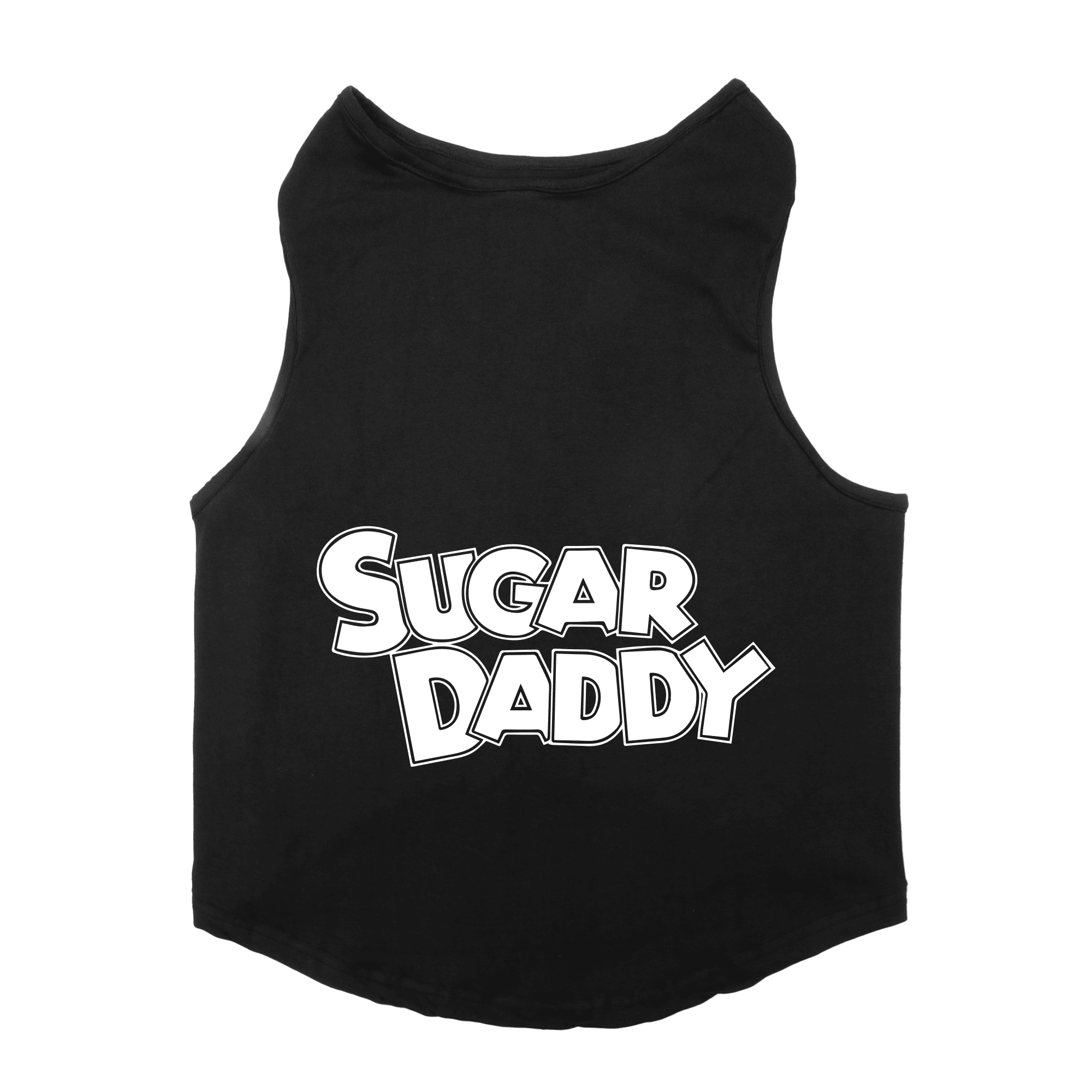 PawsIndia Sleeveless Printed Dog T-Shirt -Sugar Daddy (Black)